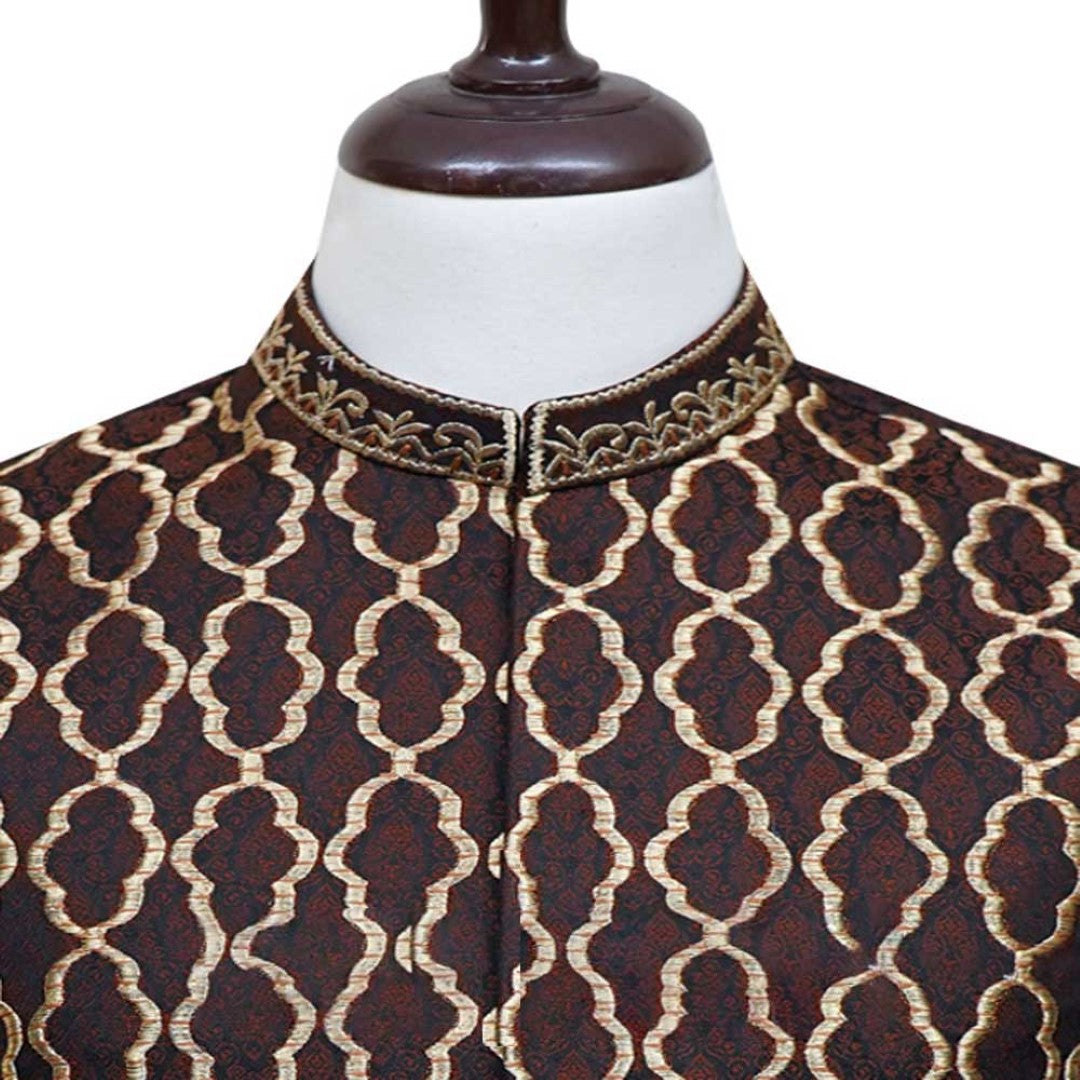 Angled Brown Golden Waistcoat Brown Gold