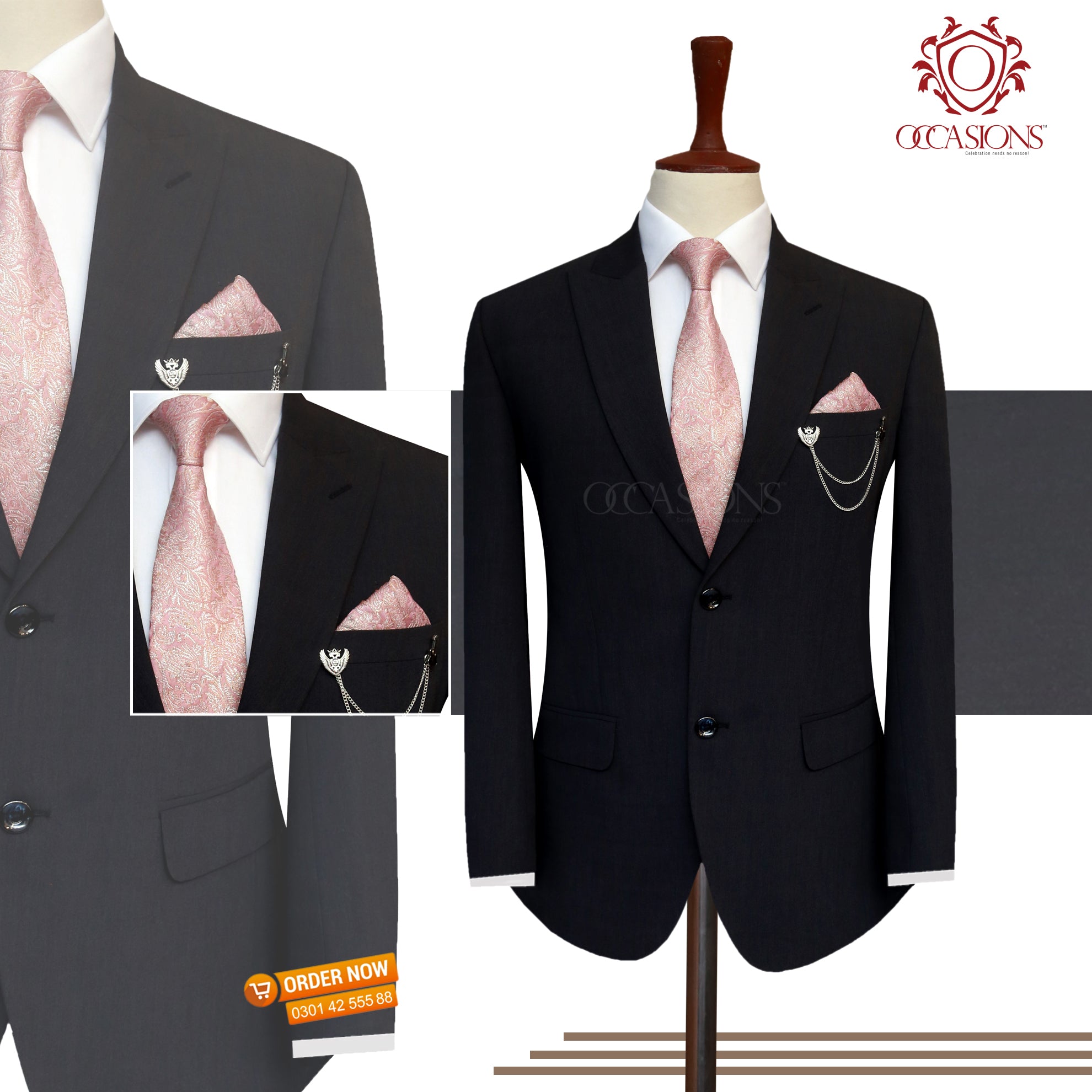 Premium 2 Piece Suit in Charcoal Grey