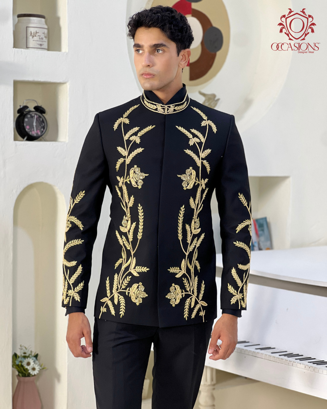 Black Golden Lavish Prince Coat