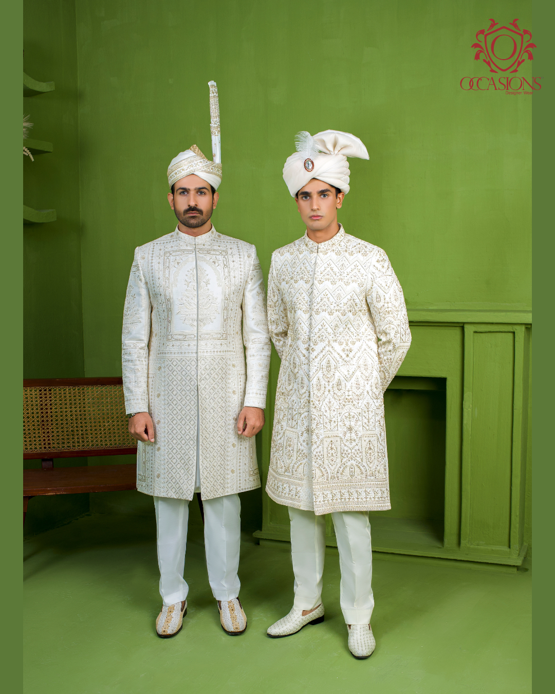 White Gold Story Design Luxury Sherwani