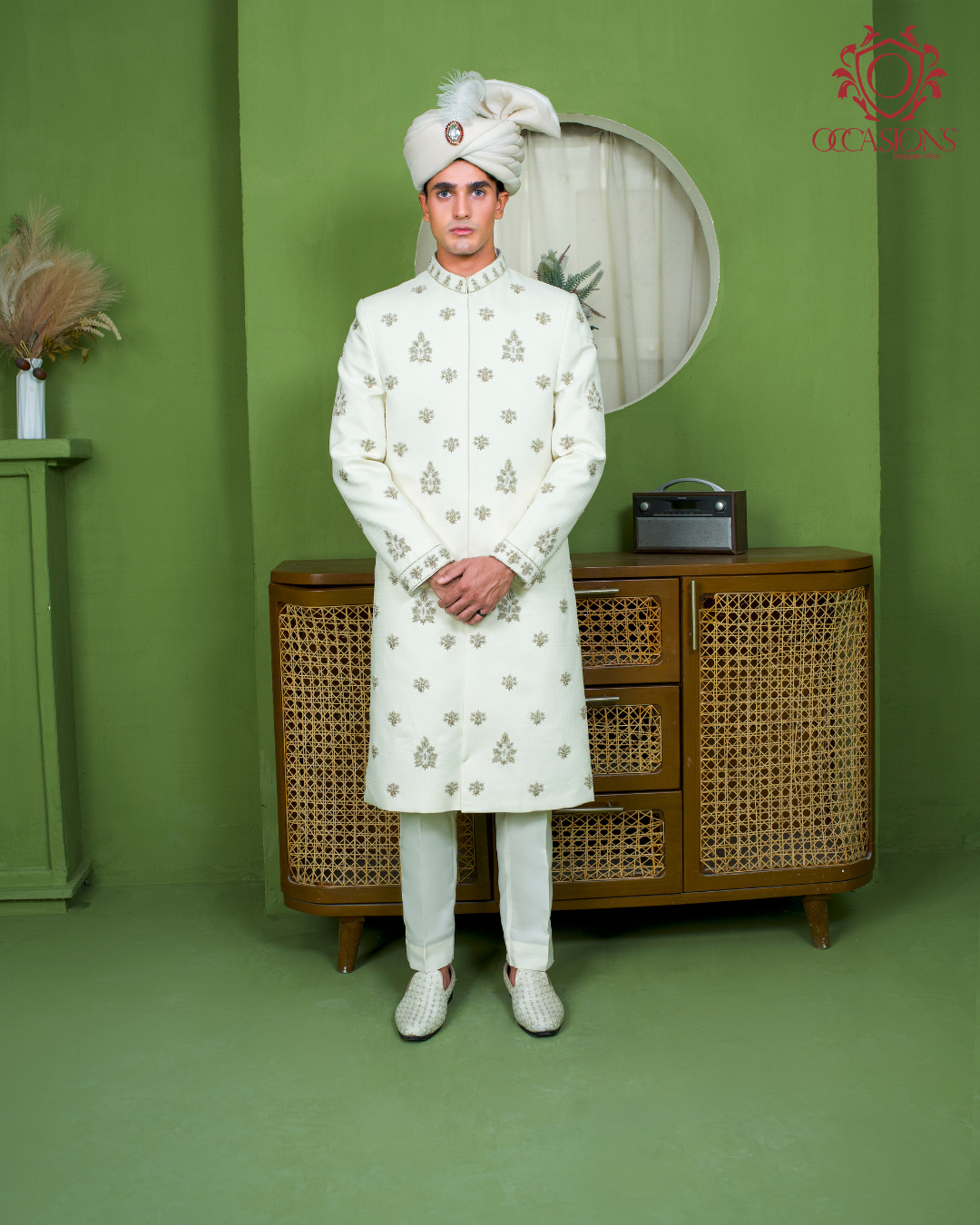Ivory White sophisticated Sherwani