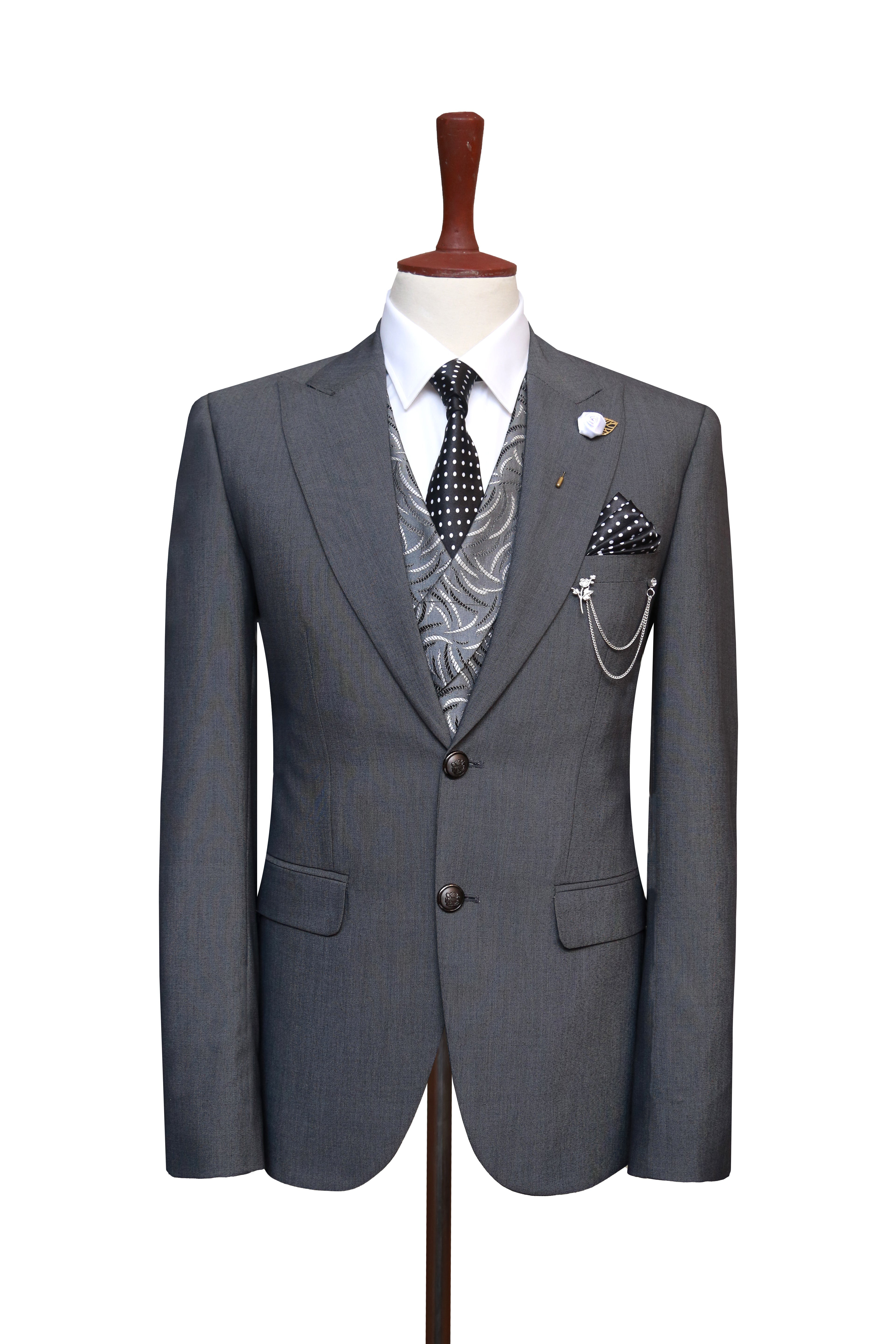 Royal Grey Three Piece Suit Grey