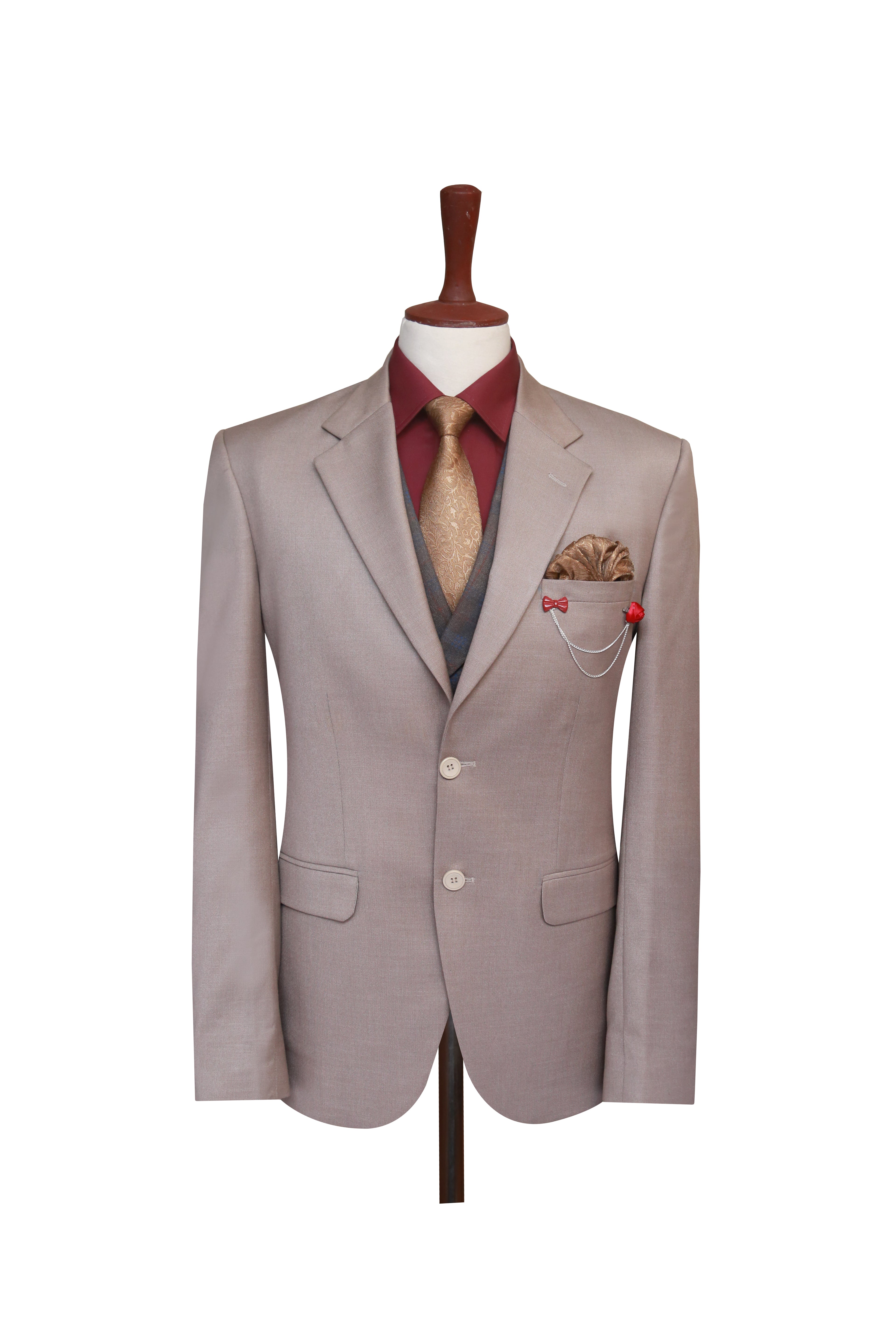 Naples Champagne Beige Three Piece Suit Champagne Beige