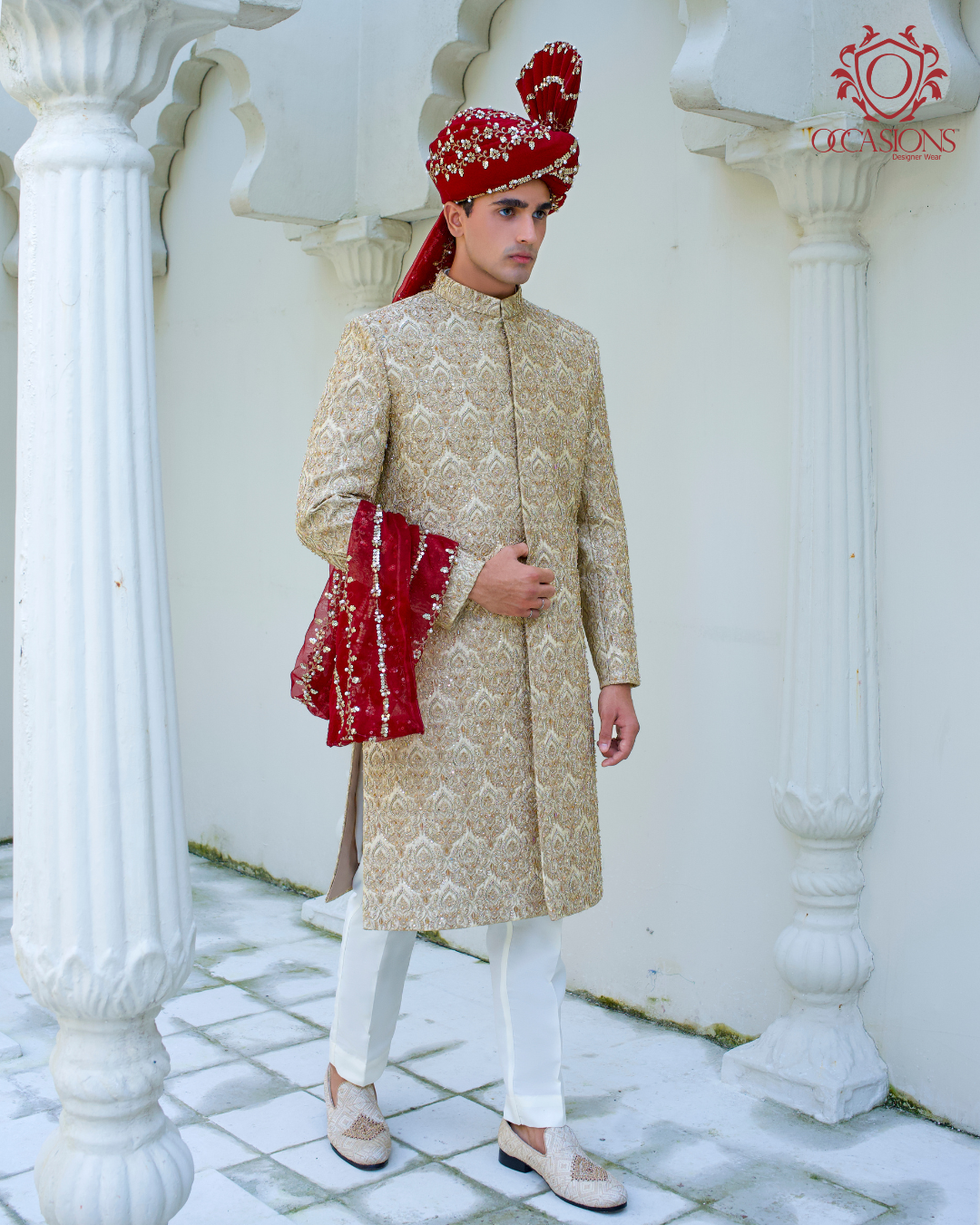 Soft Rose Golden Embelished Sherwani