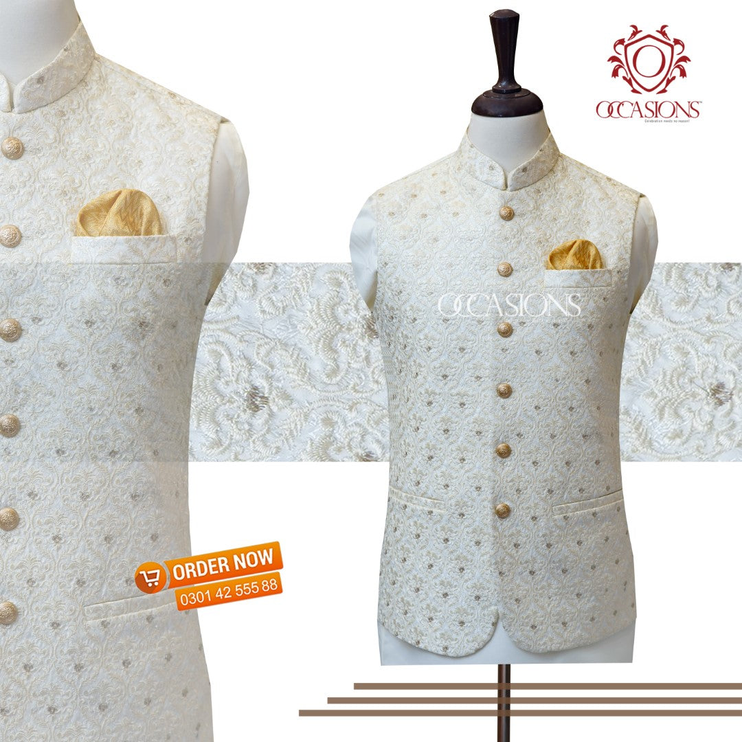 Off White Bindi Tilla simple Waistcoat Ivory Off white