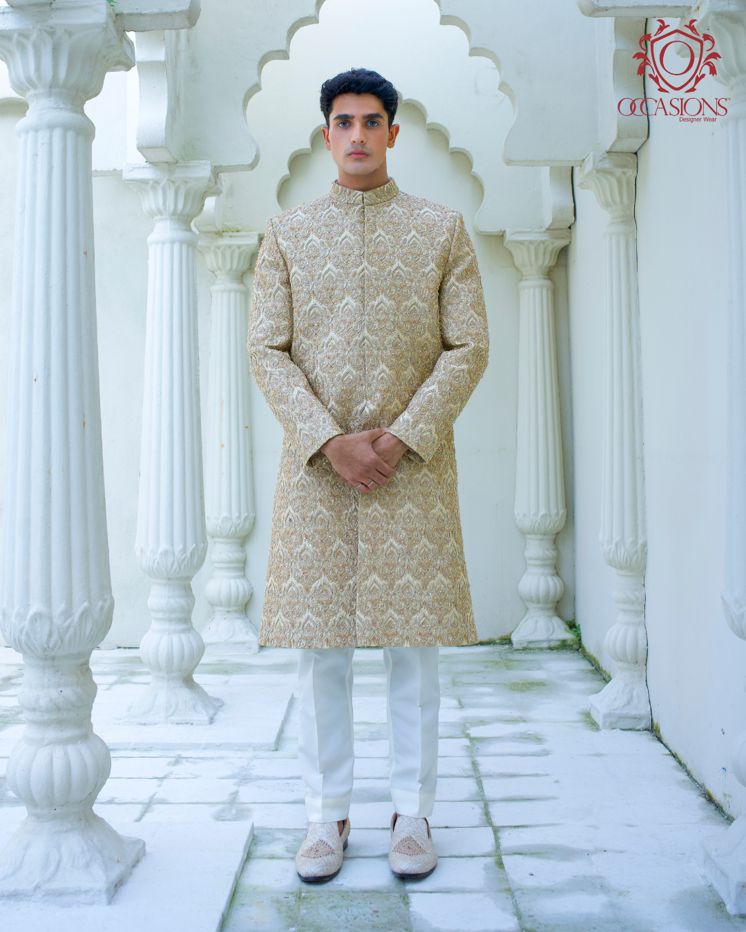 Soft Rose Golden Embelished Sherwani
