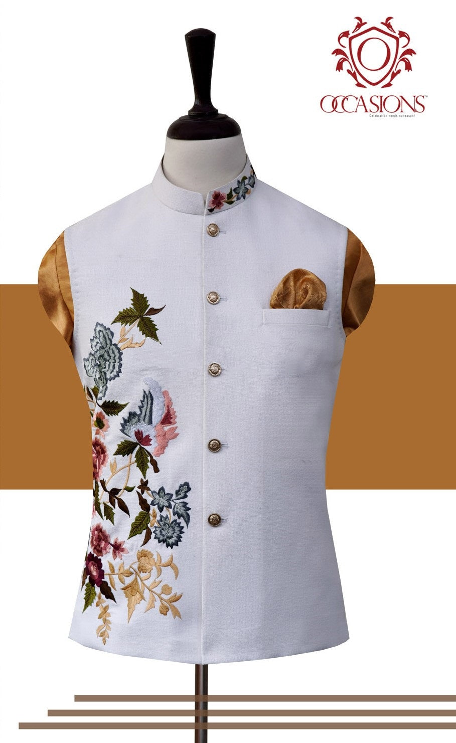 Megnificent Designer White Waistcoat White