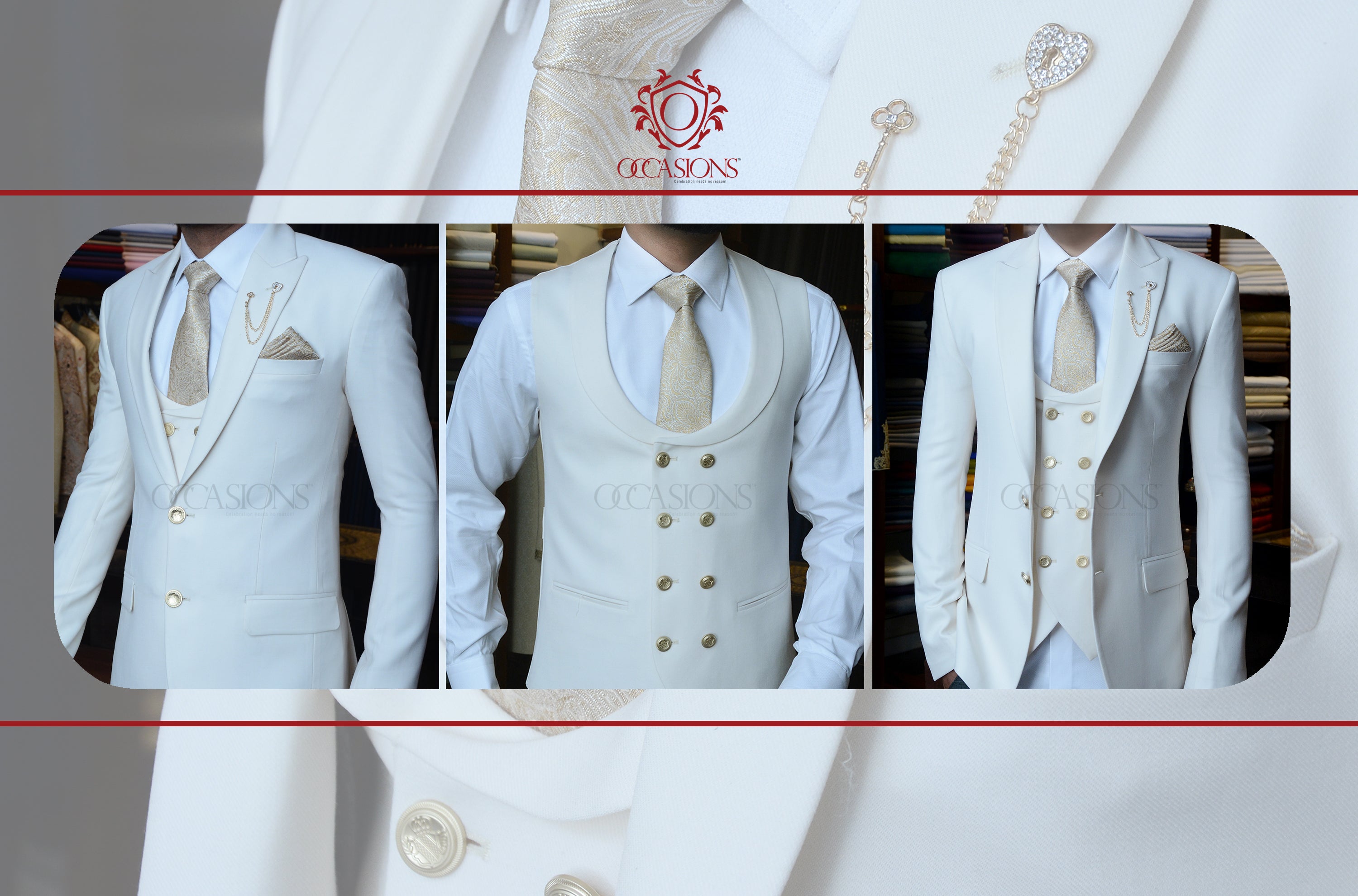 Iconic Ivory White Tuxedo Suit