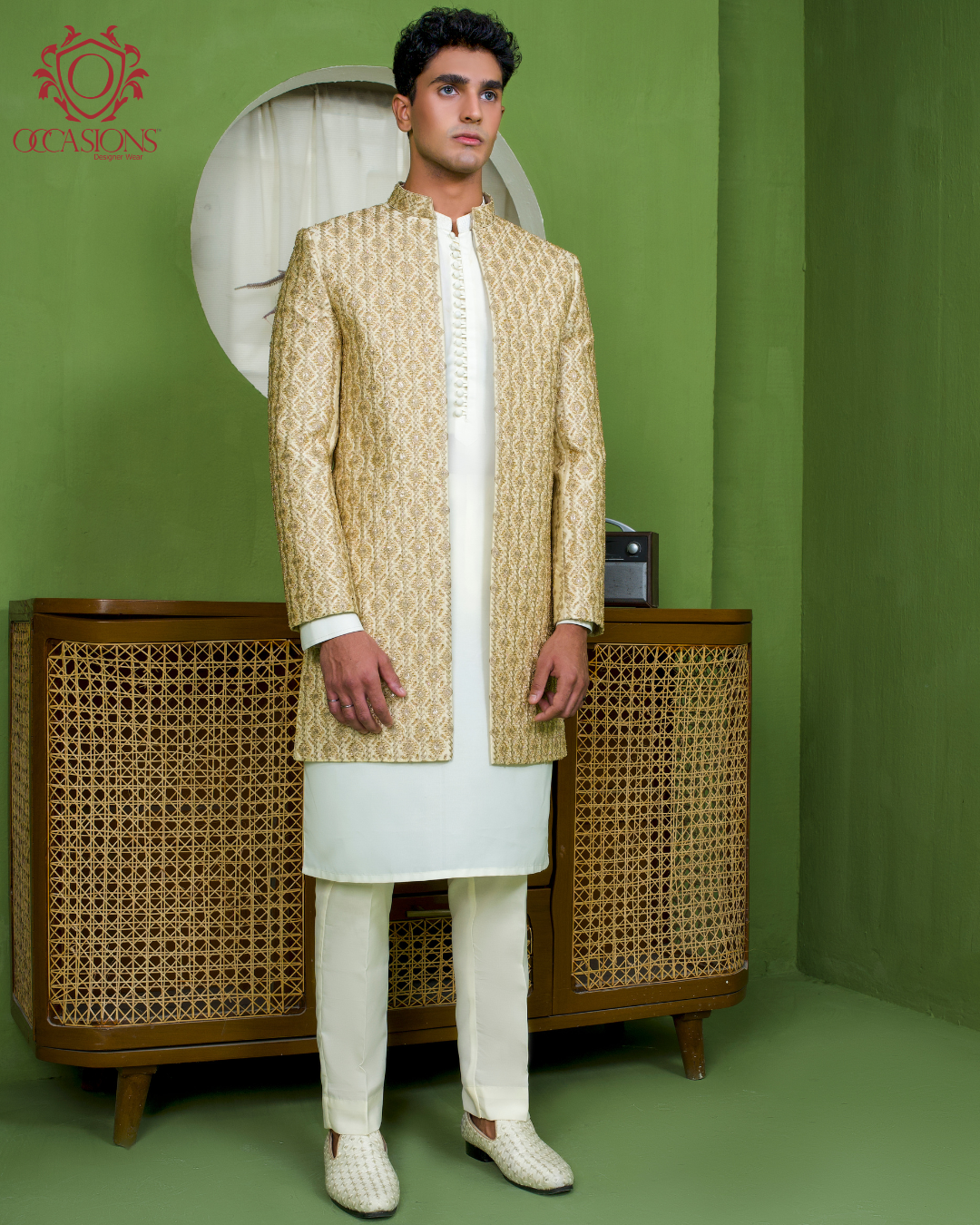 Skin Golden Embelished Open Gown