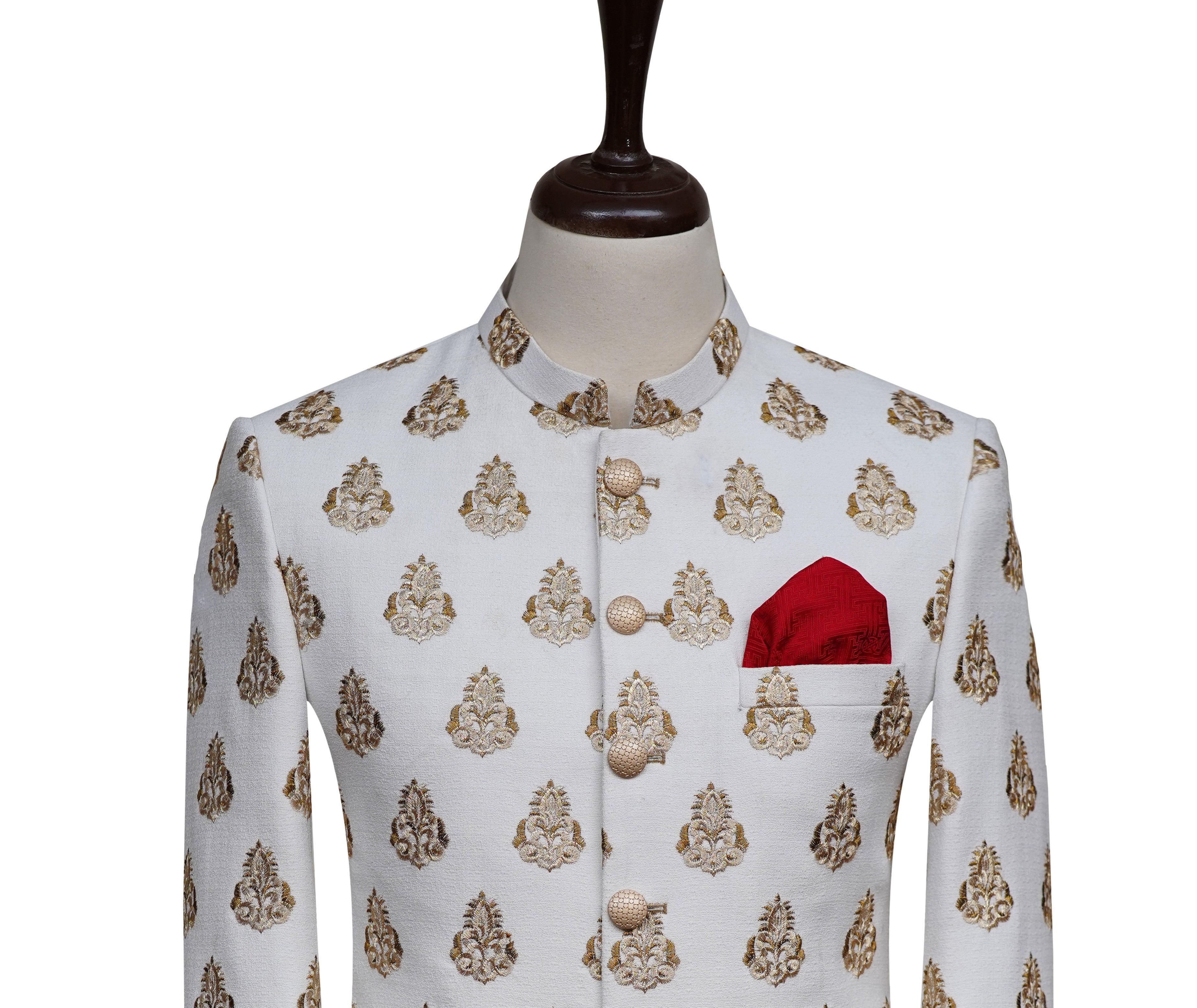 Graceful White Golden Prince Coat White Gold