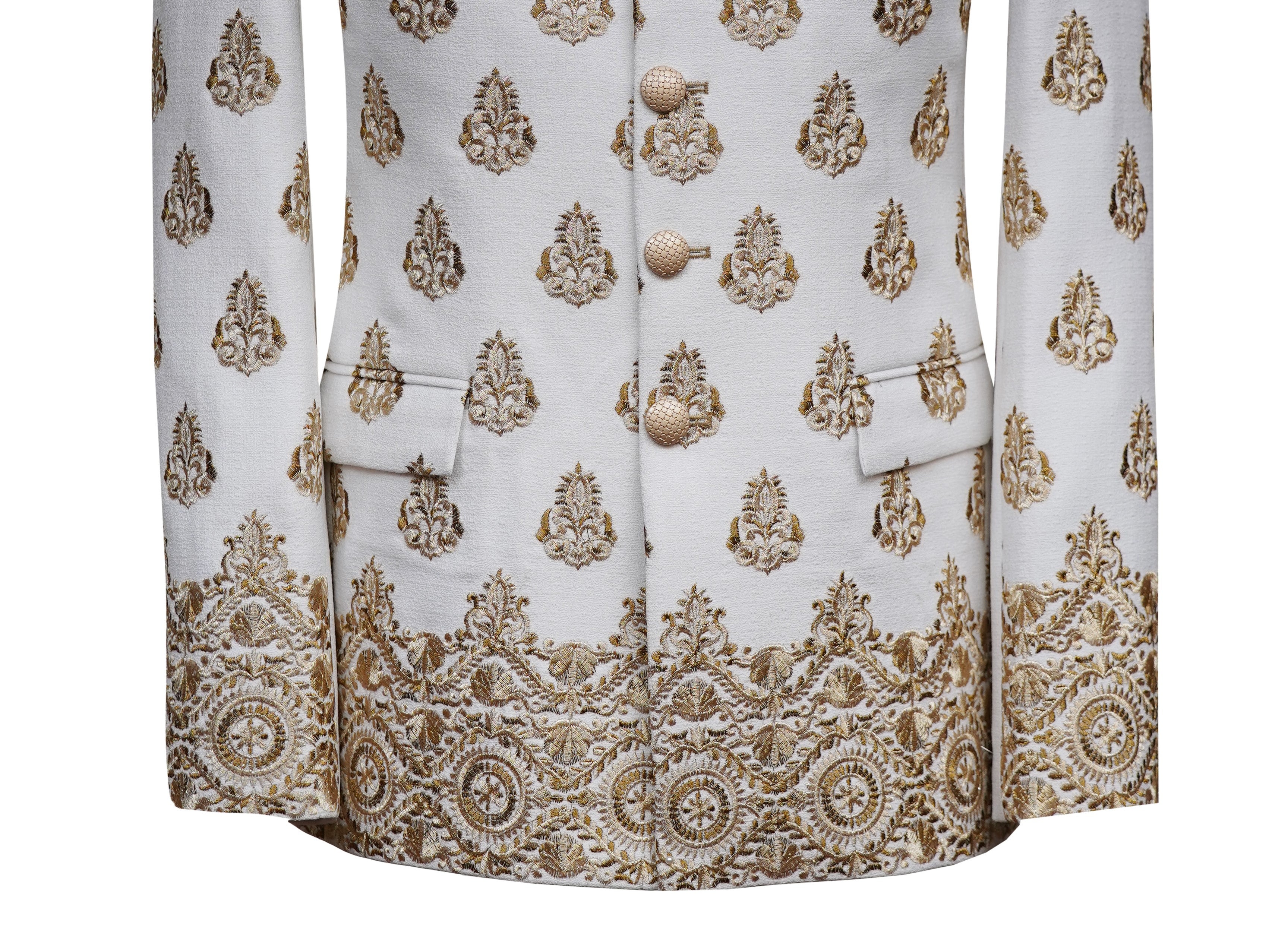 Graceful White Golden Prince Coat White Gold