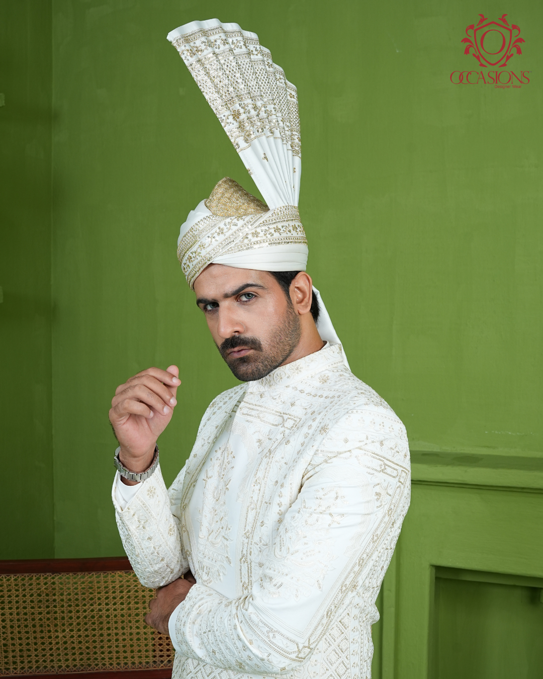 Ivory Gold Antique Luxury Sherwani