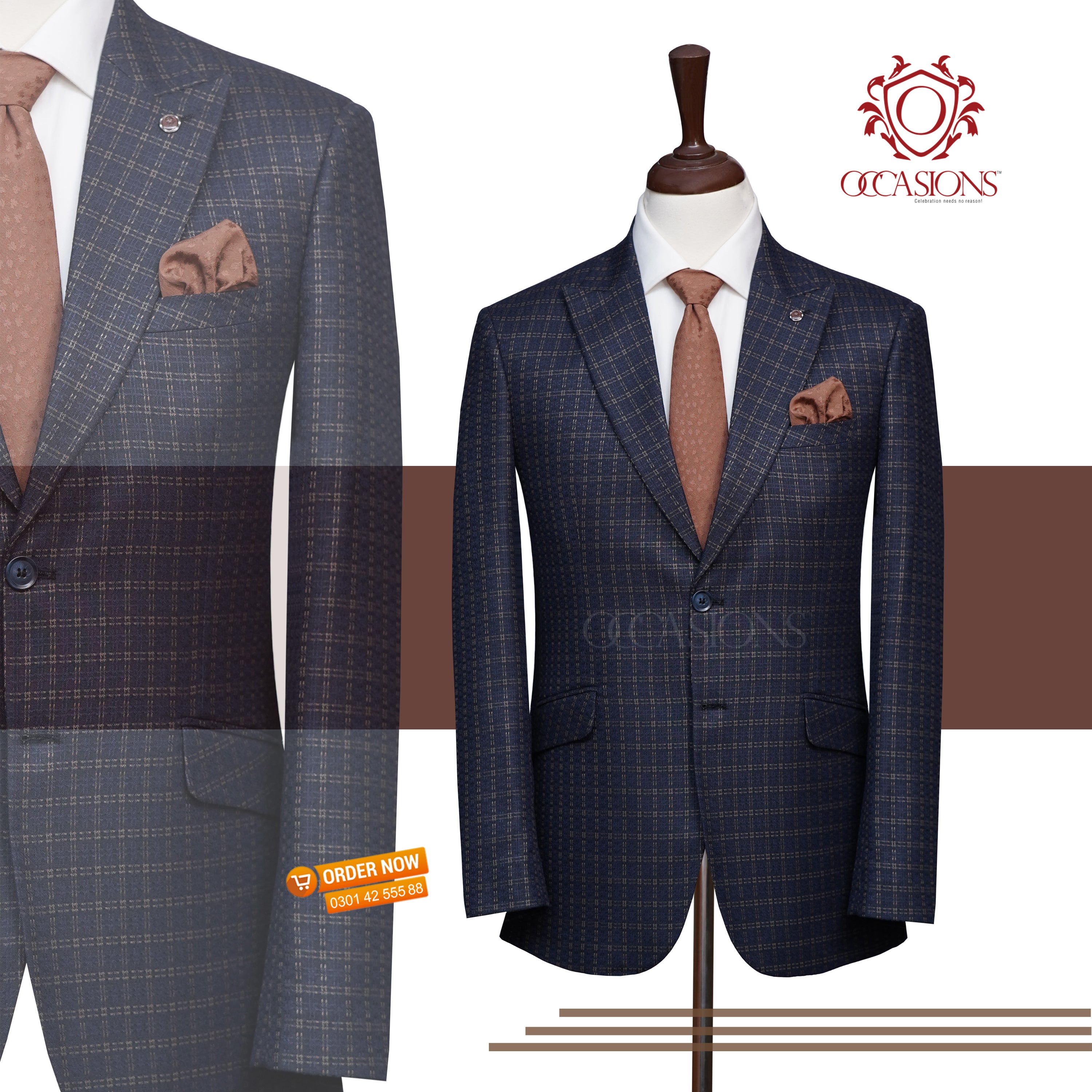 Napolean Classic English Blue Check Suit