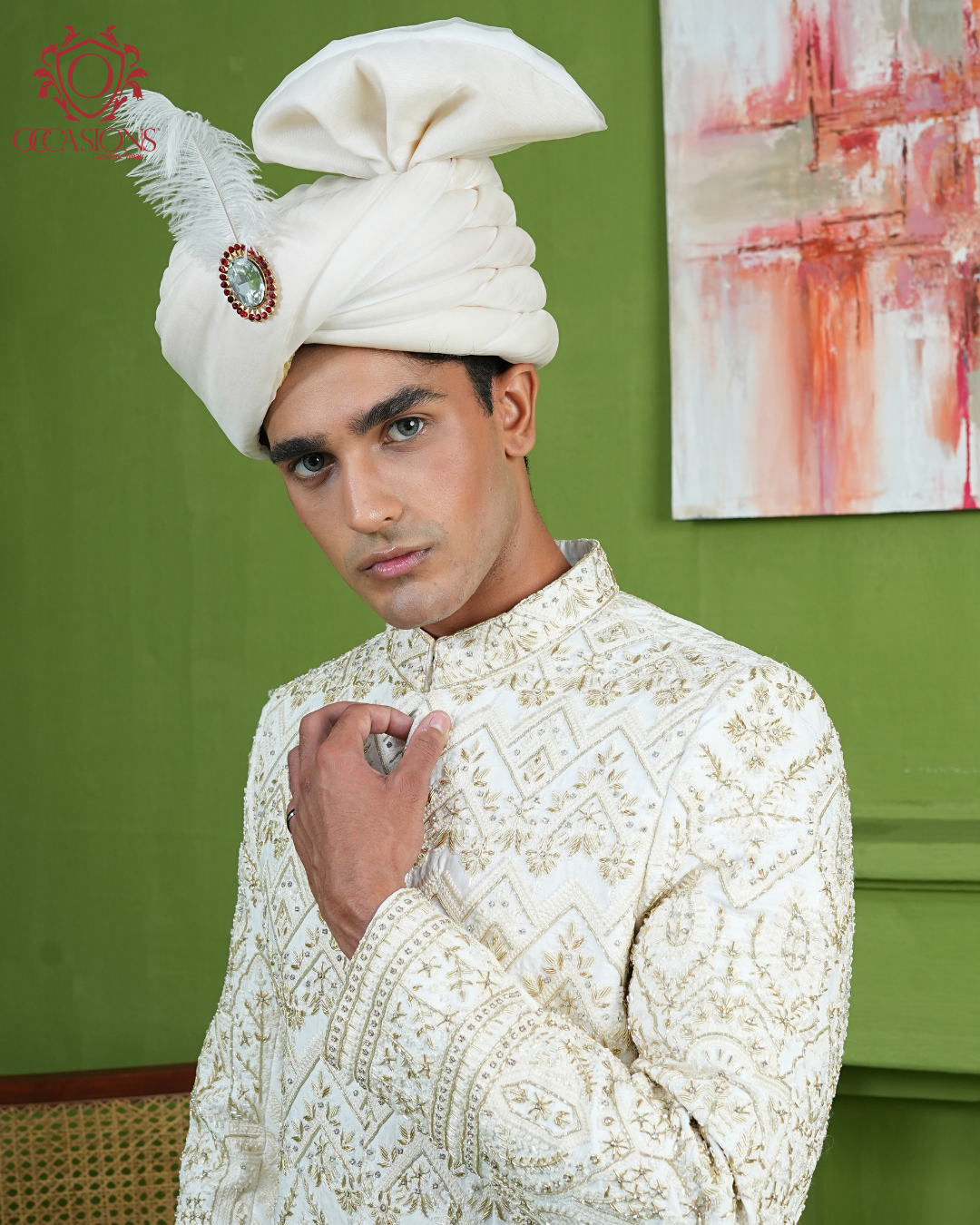 White Gold Story Design Luxury Sherwani