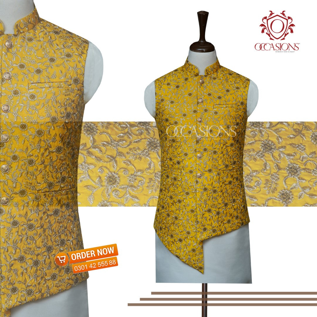 Groom Yellow Gold Waistcoat Yellow Gold