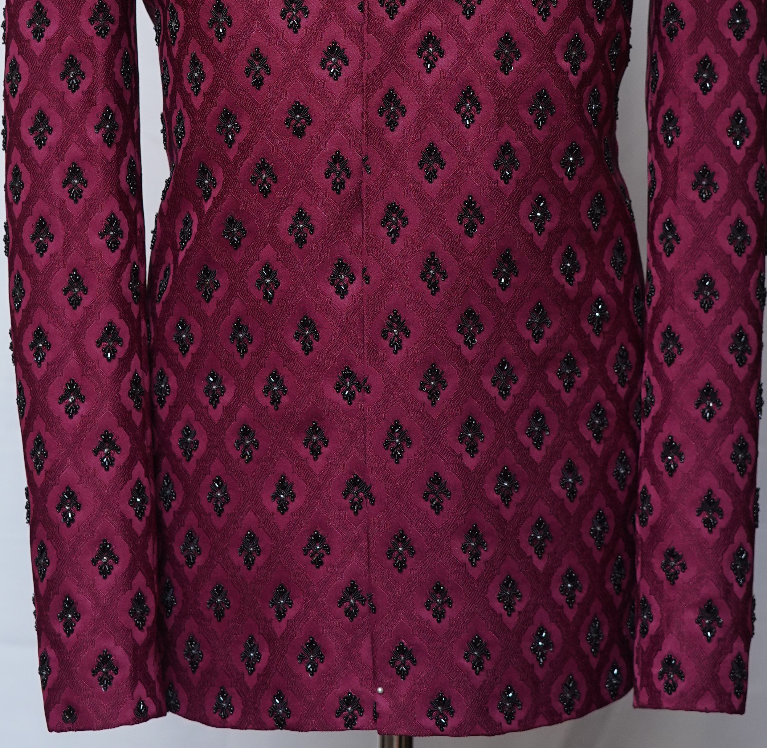 Royal Groom Mehroon Black Prince Coat Maroon