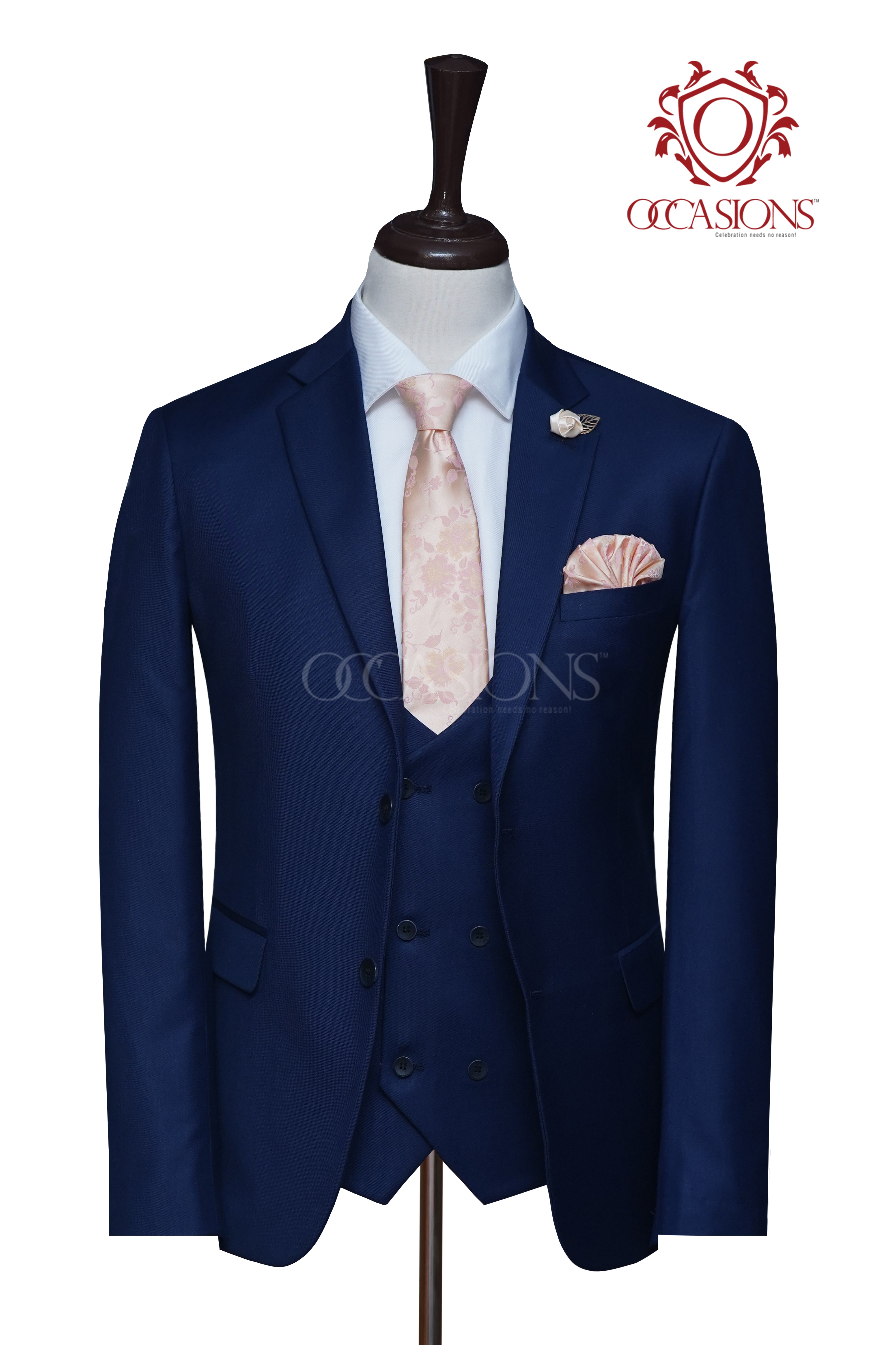 Elegance Mid Night Blue Three Piece Suit