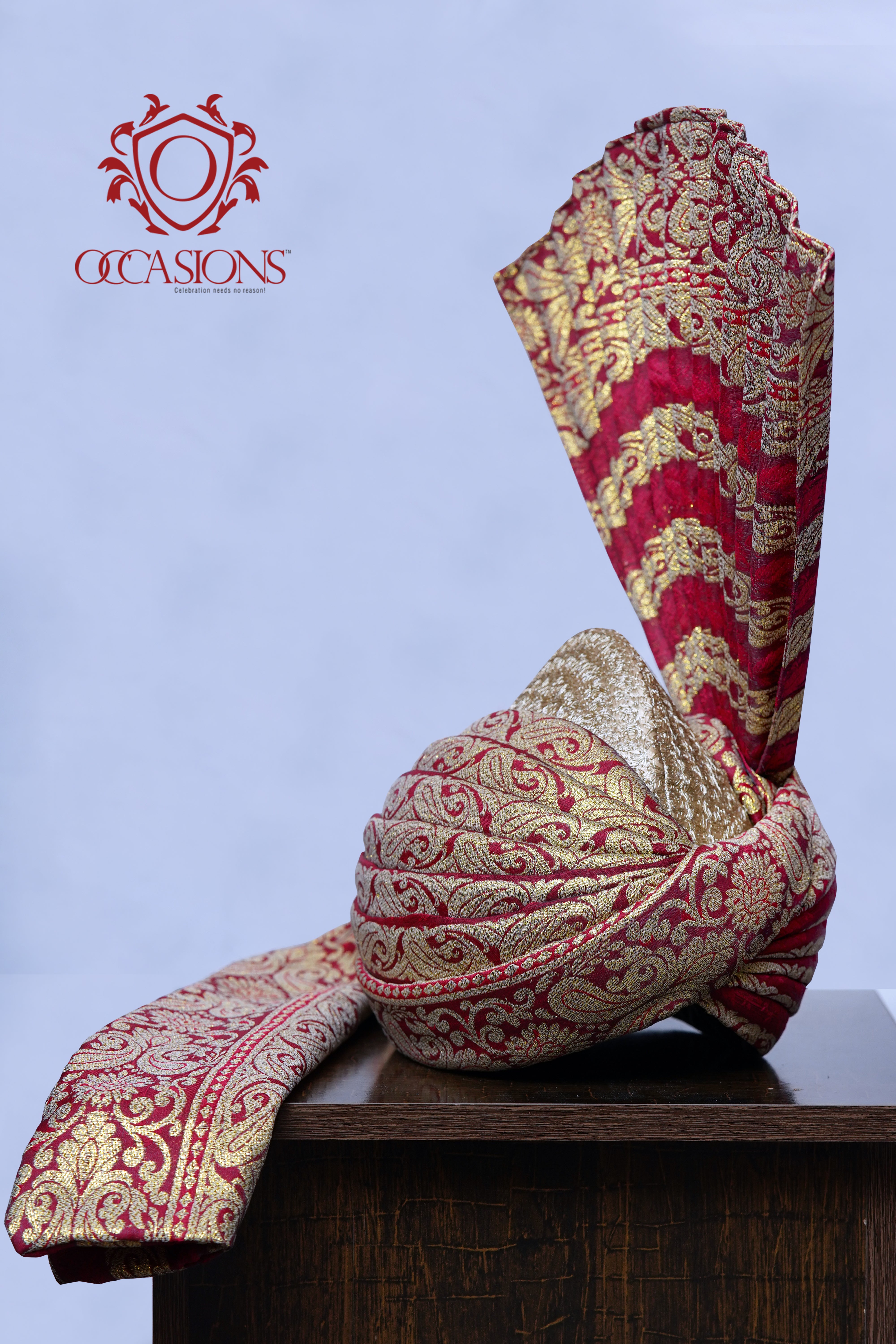 Maroon& Antique Gold Contrast Aitchison for Groom maroon