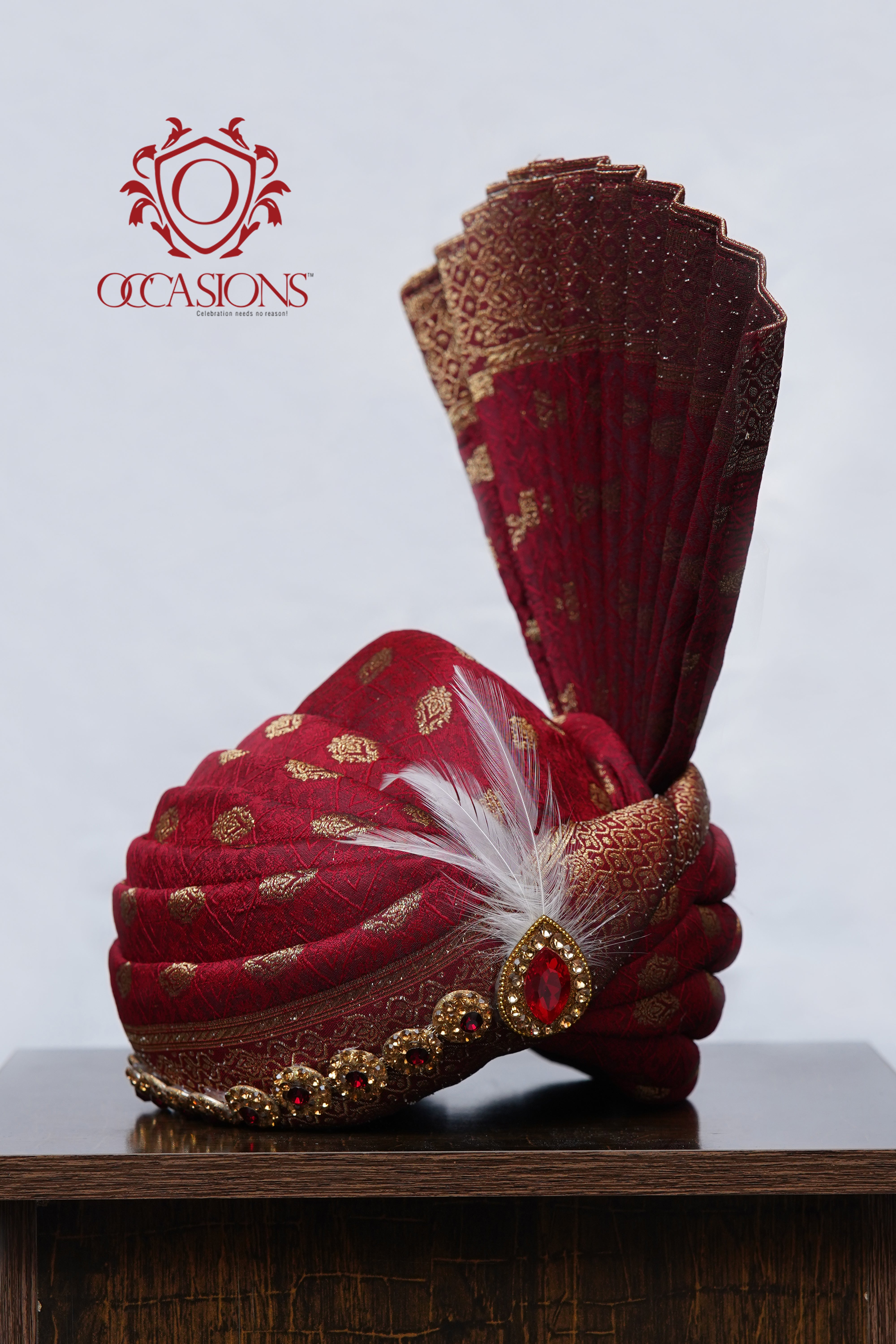Short Aitchison Turban in Maroon