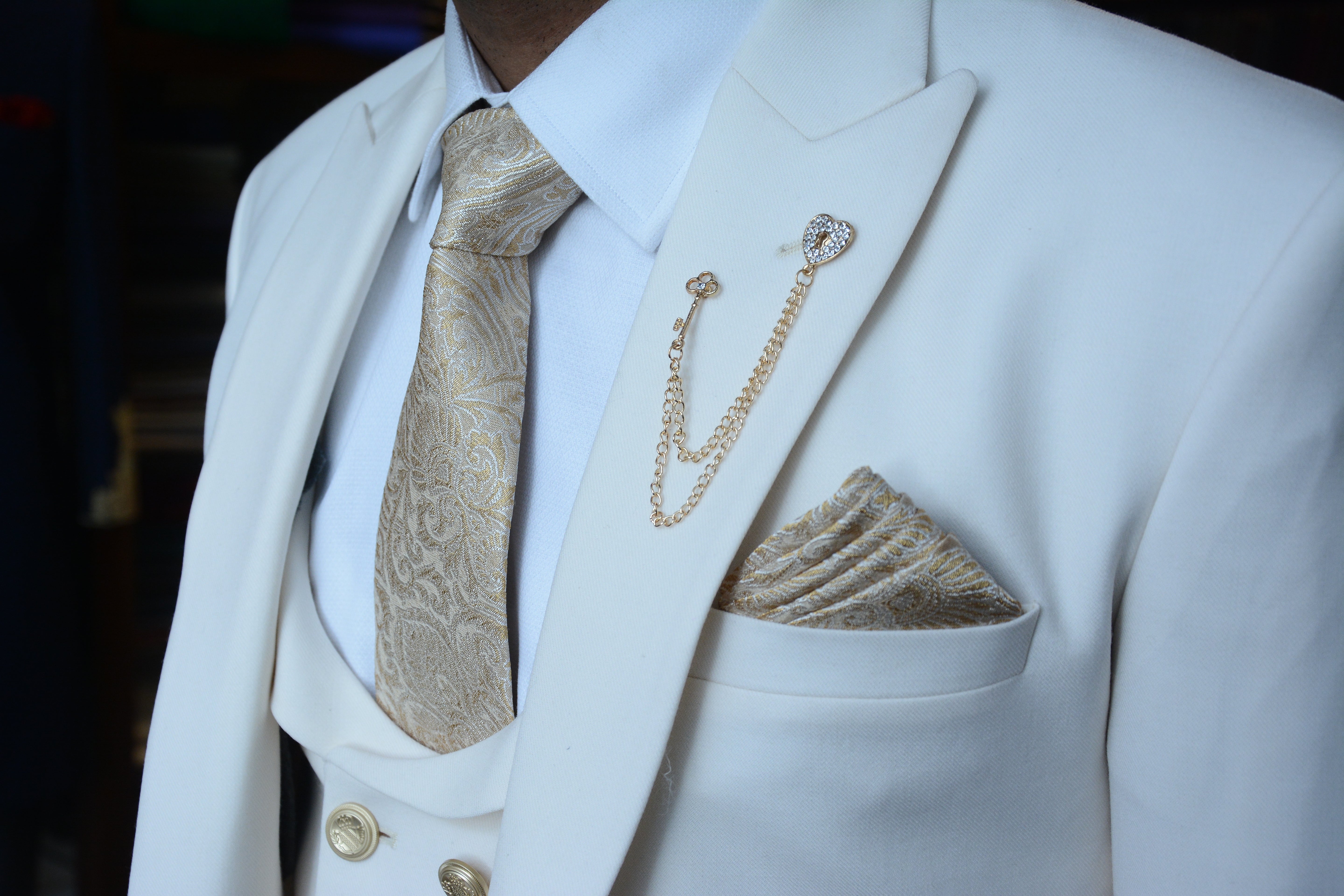 Iconic Ivory White Tuxedo Suit