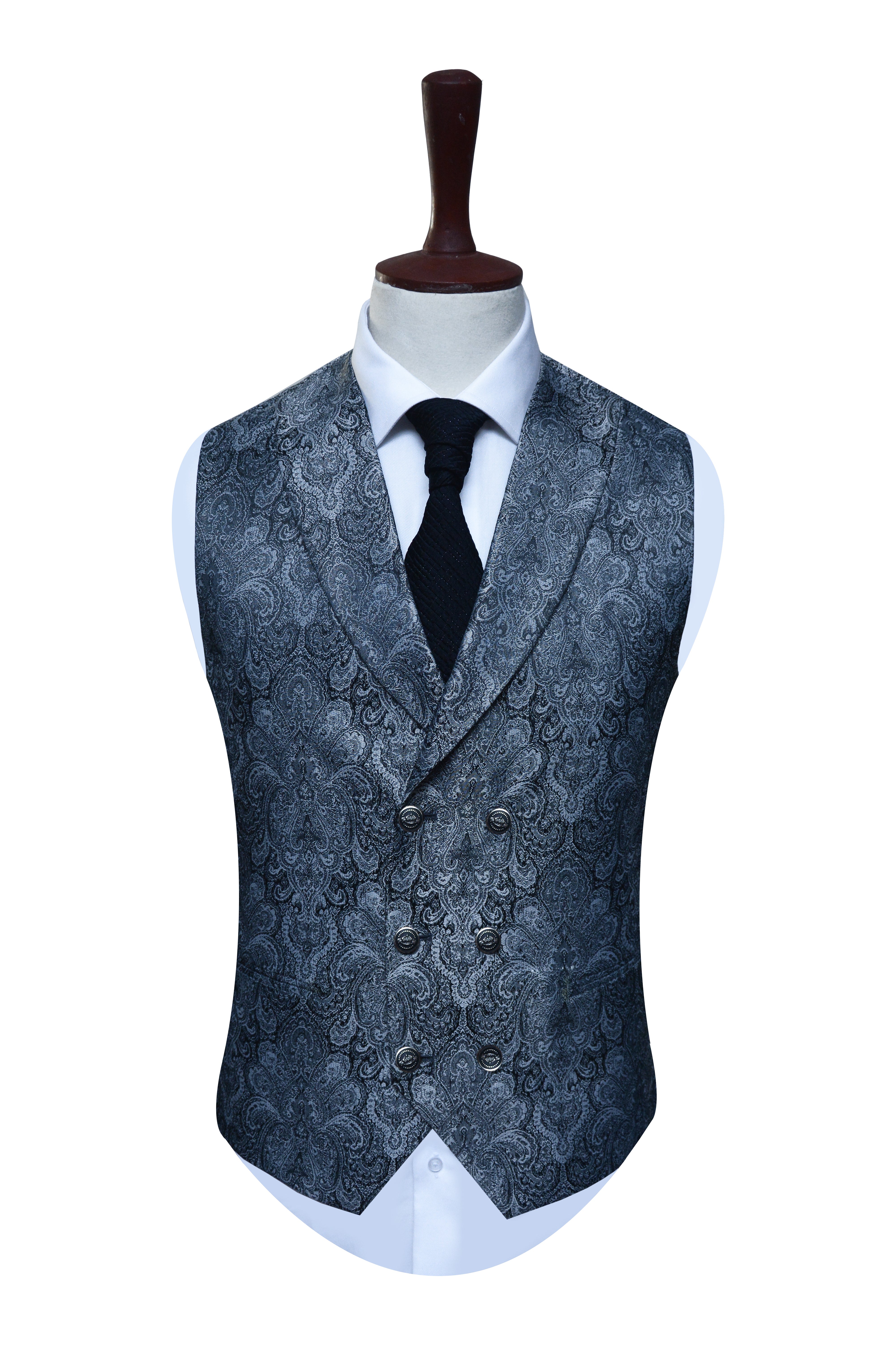 Tropical Wool Three Piece Black Suit