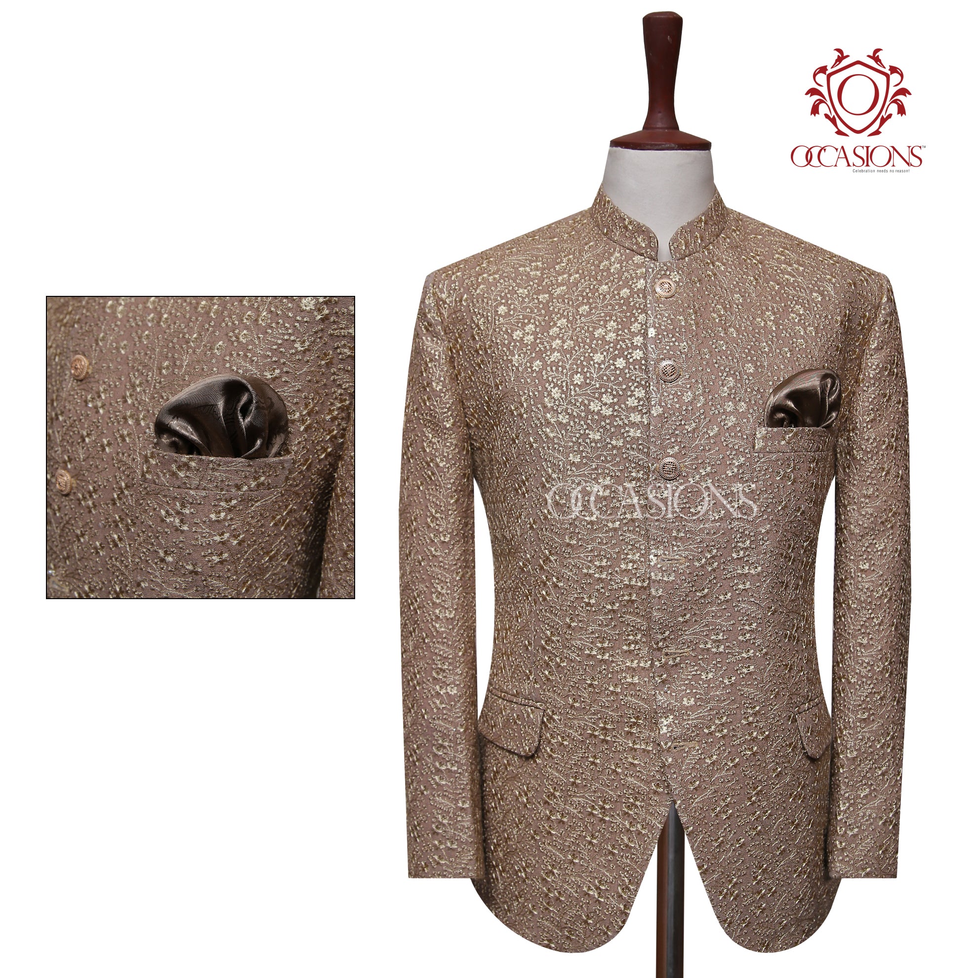 Classic Dyied Camel Brown Gold Prince Coat Camel Brown