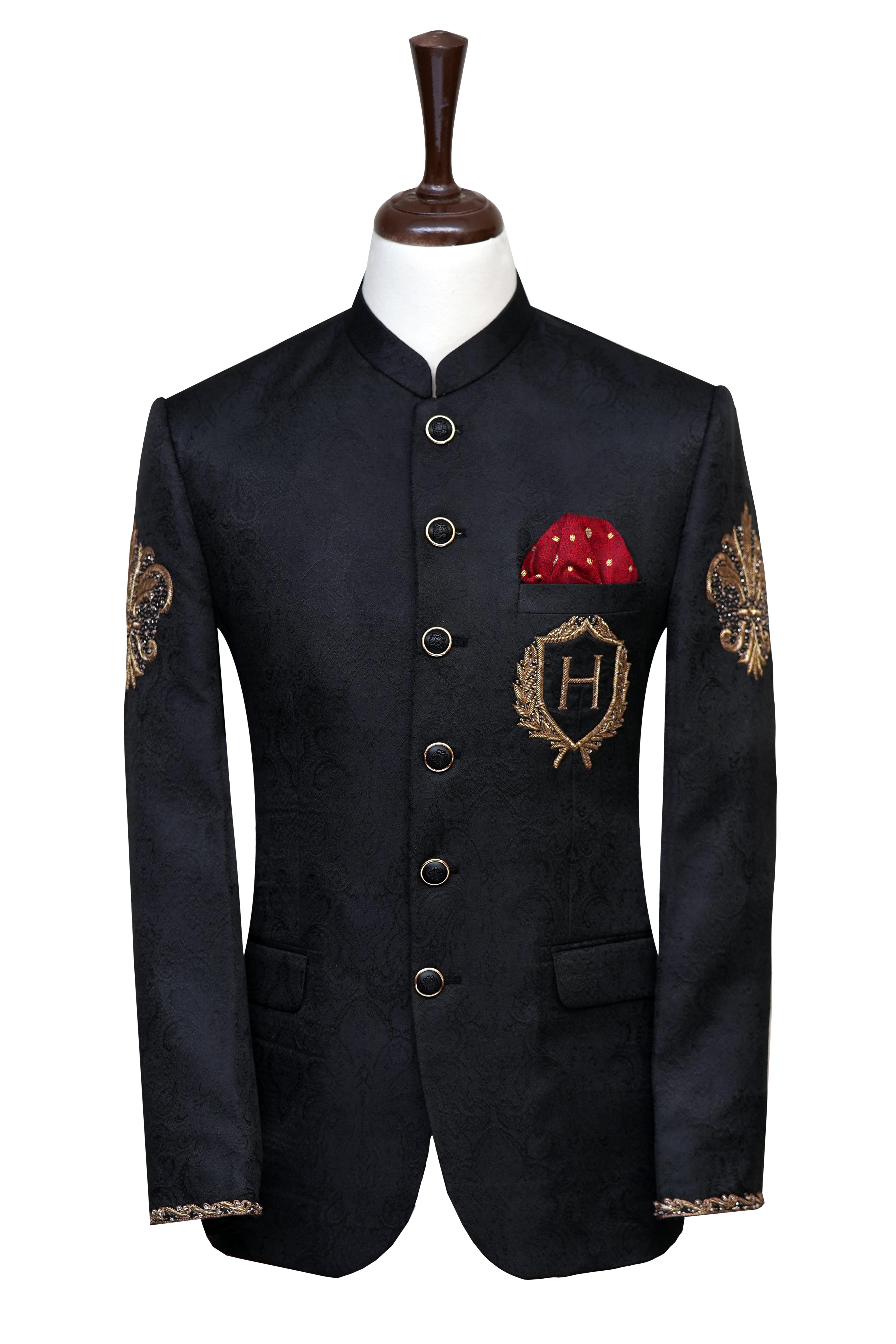 Royal Black Traditional Prince Coat Black