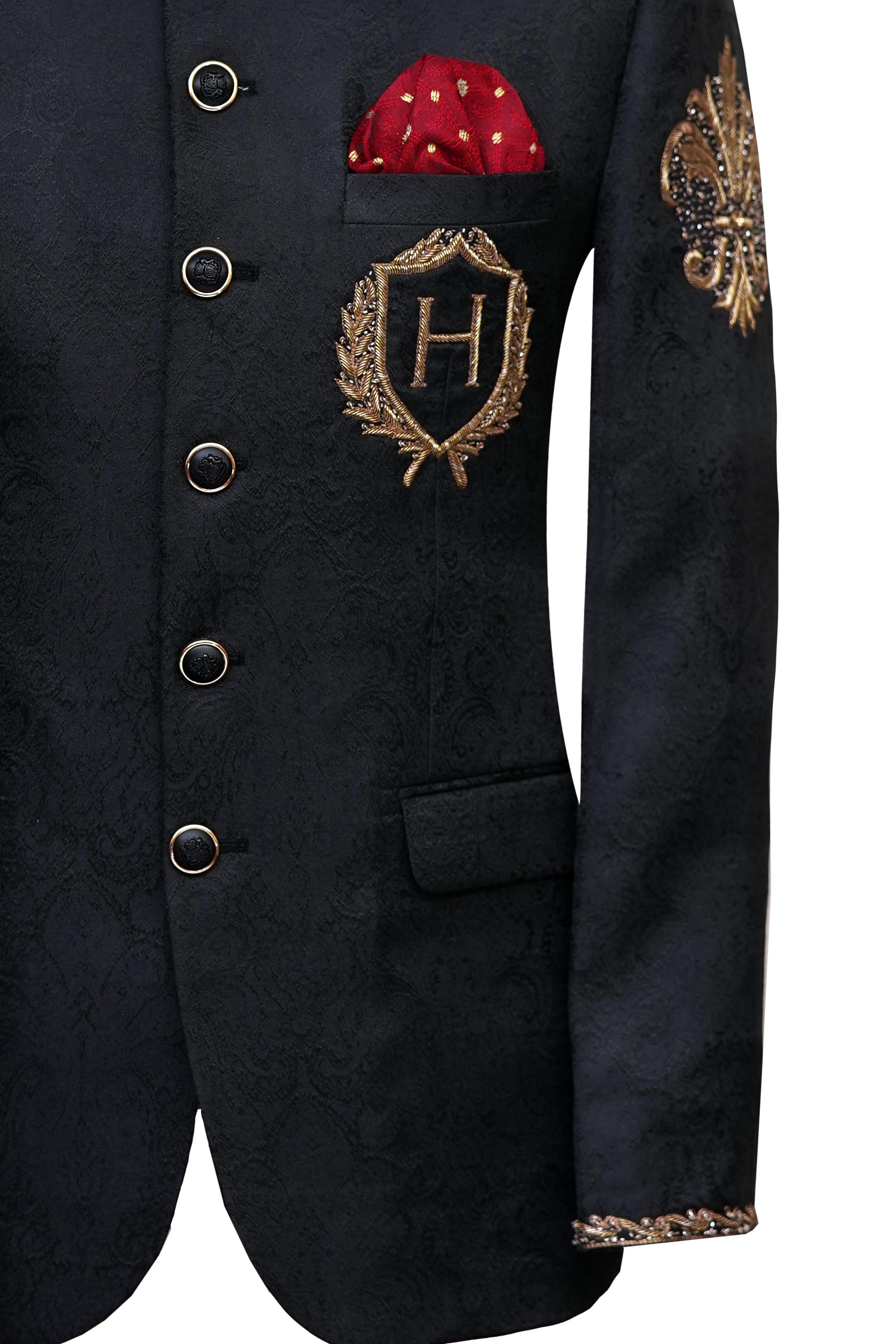 Royal Black Traditional Prince Coat Black