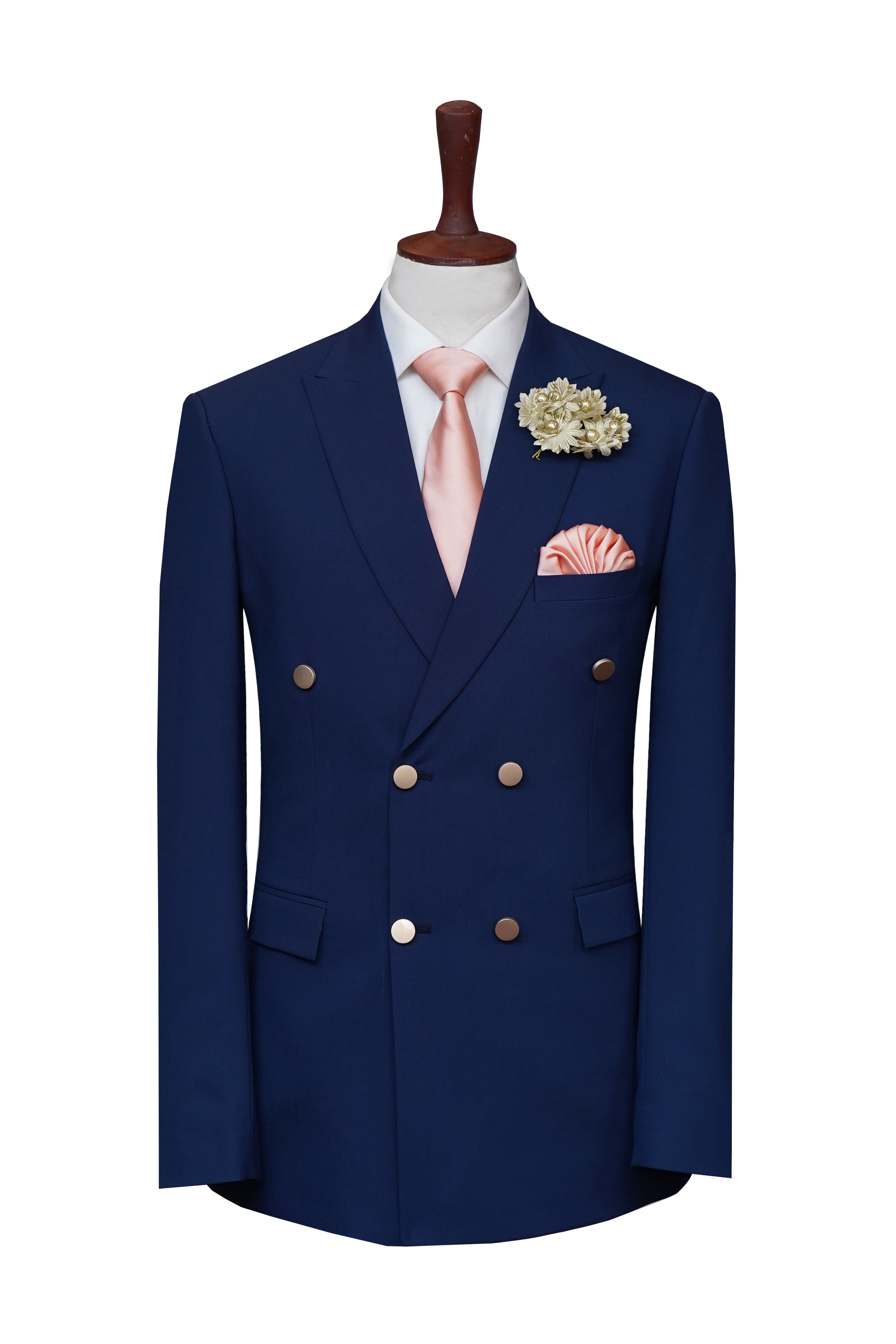Kingsman Double Breasted Blue Wool Suit Blue