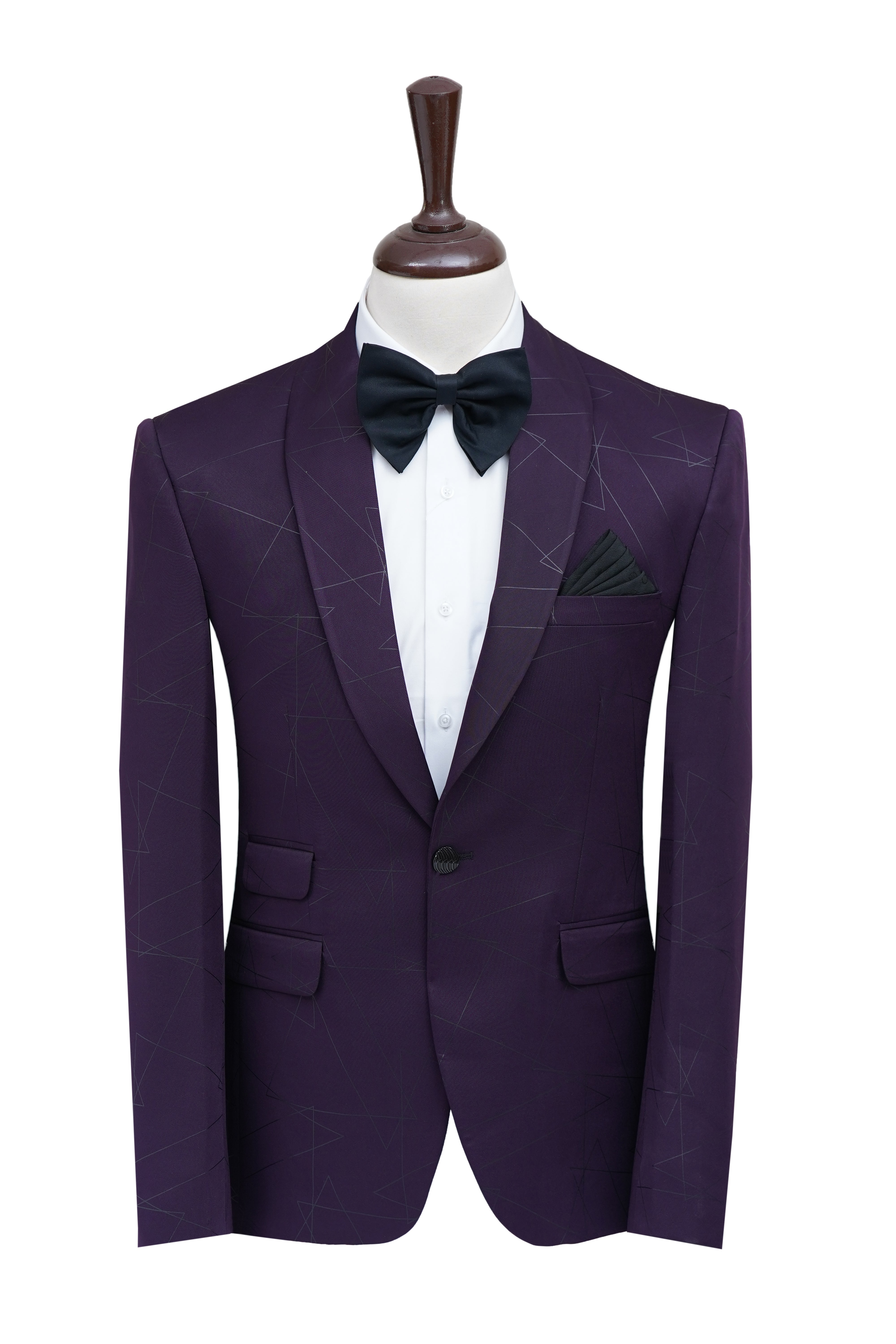 Refined Purple Tuxedo Suit Indigo - Purple