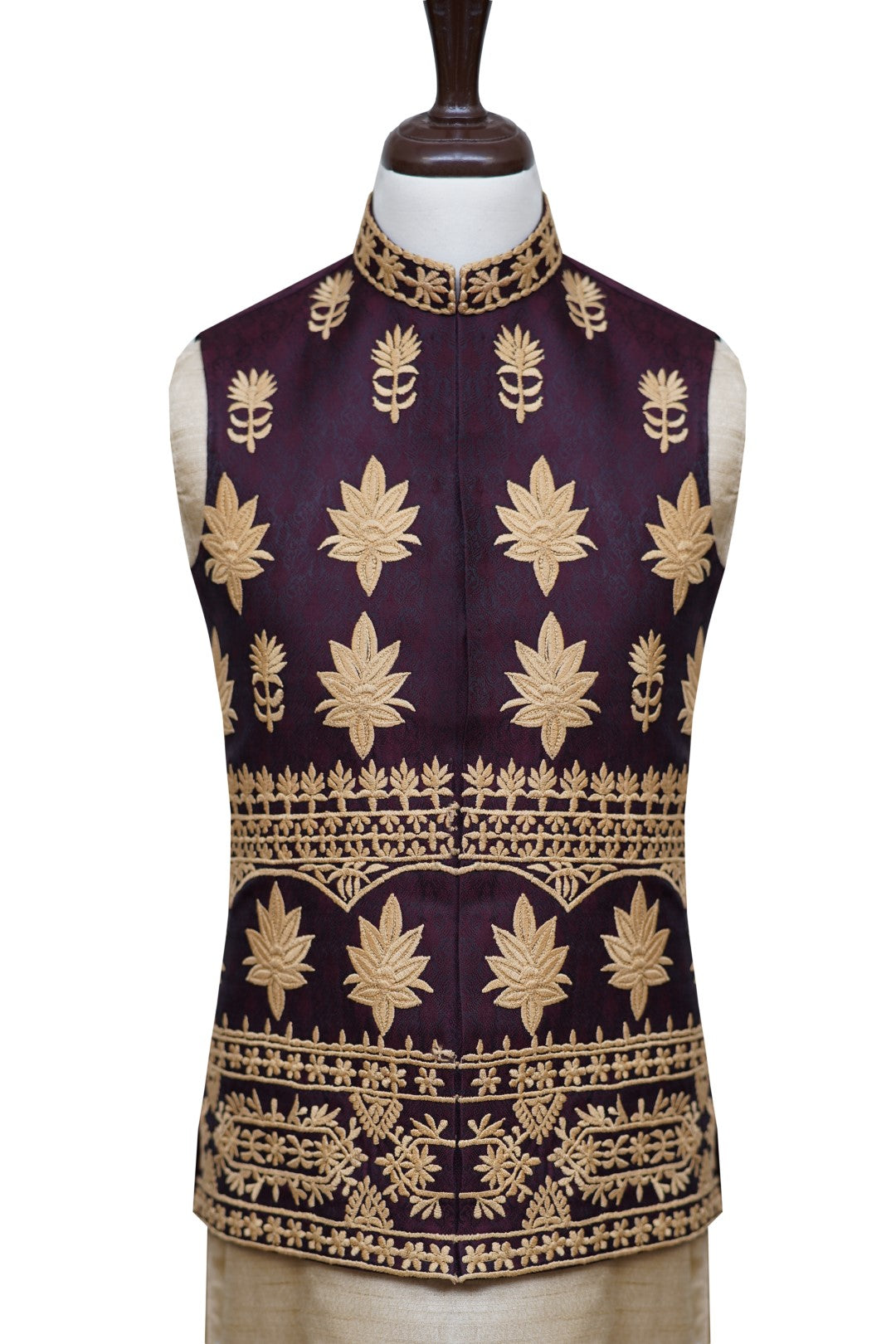 Plum and Golden Waist Coat Plum