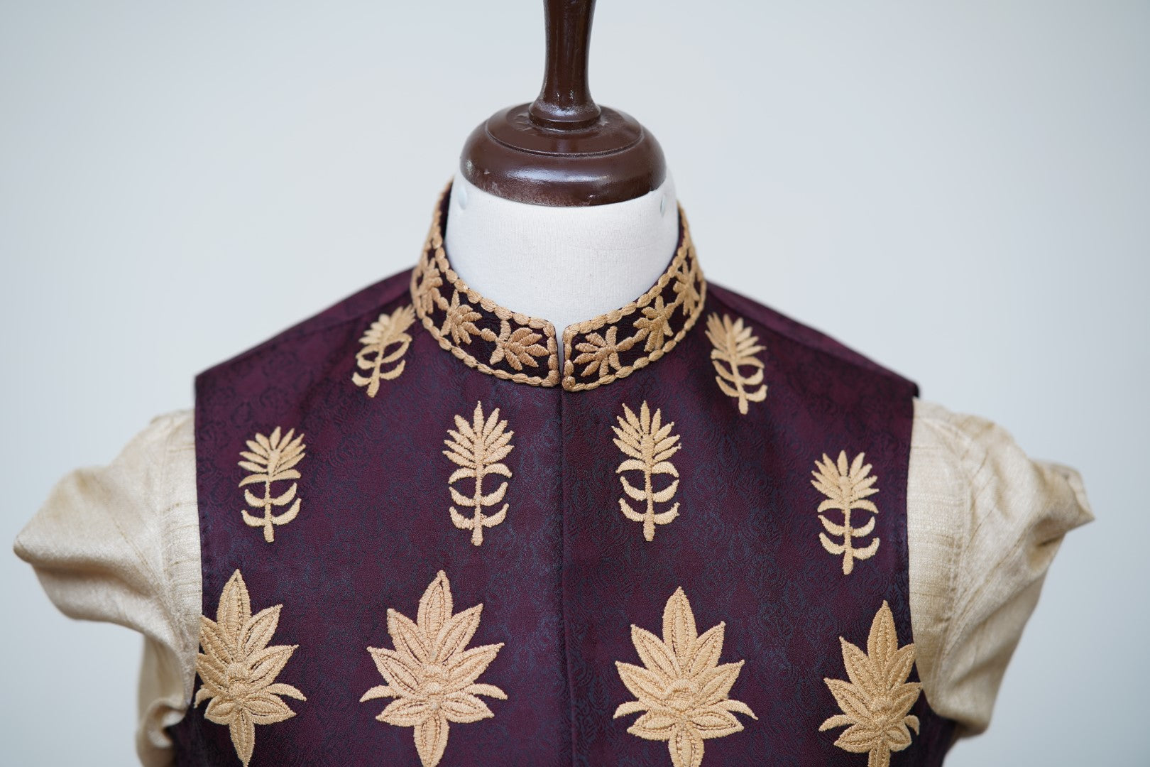 Plum and Golden Waist Coat Plum