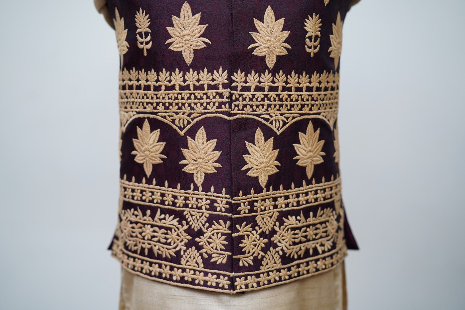 Plum and Golden Waist Coat Plum