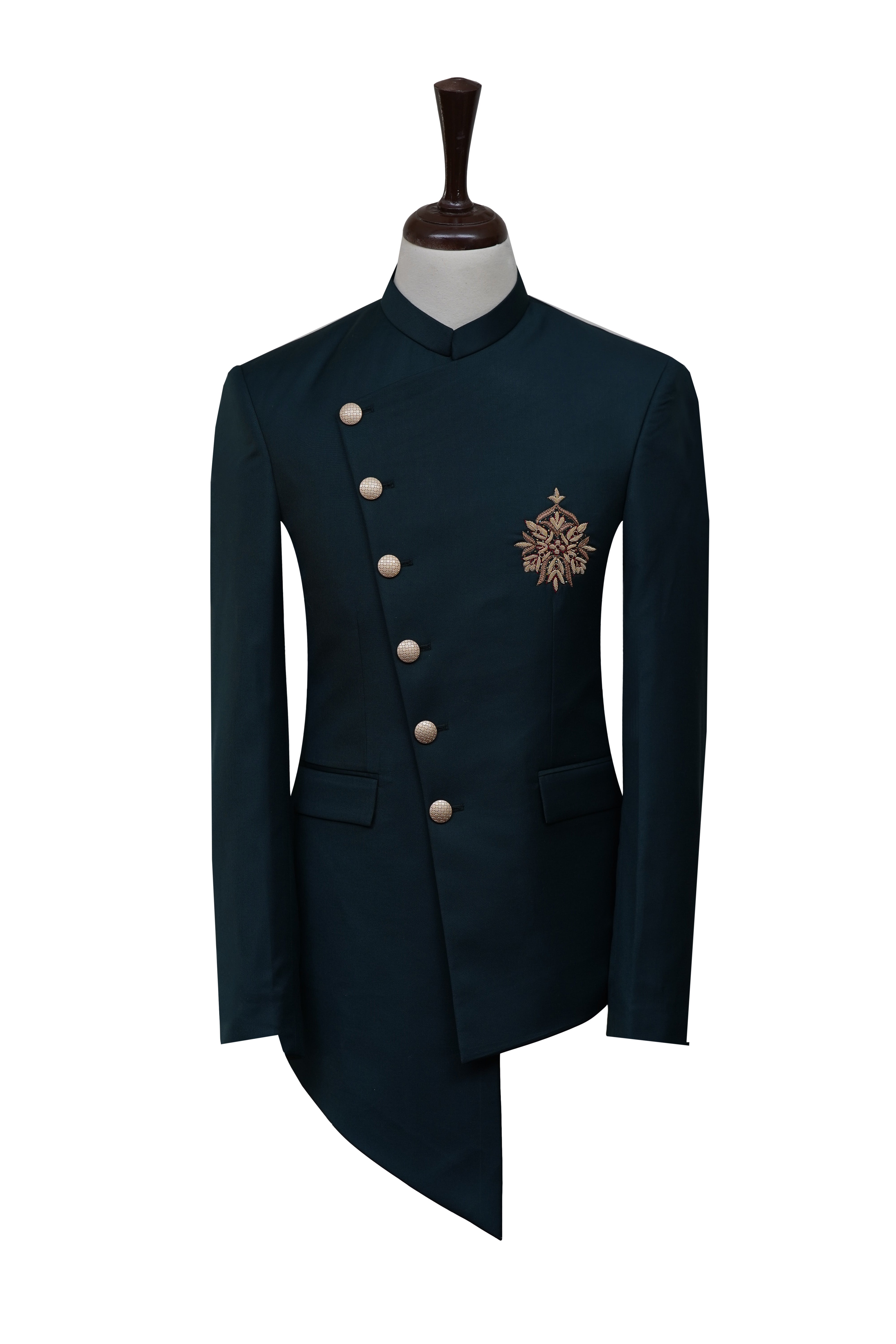 Groom Angrakha Green Prince Coat Green