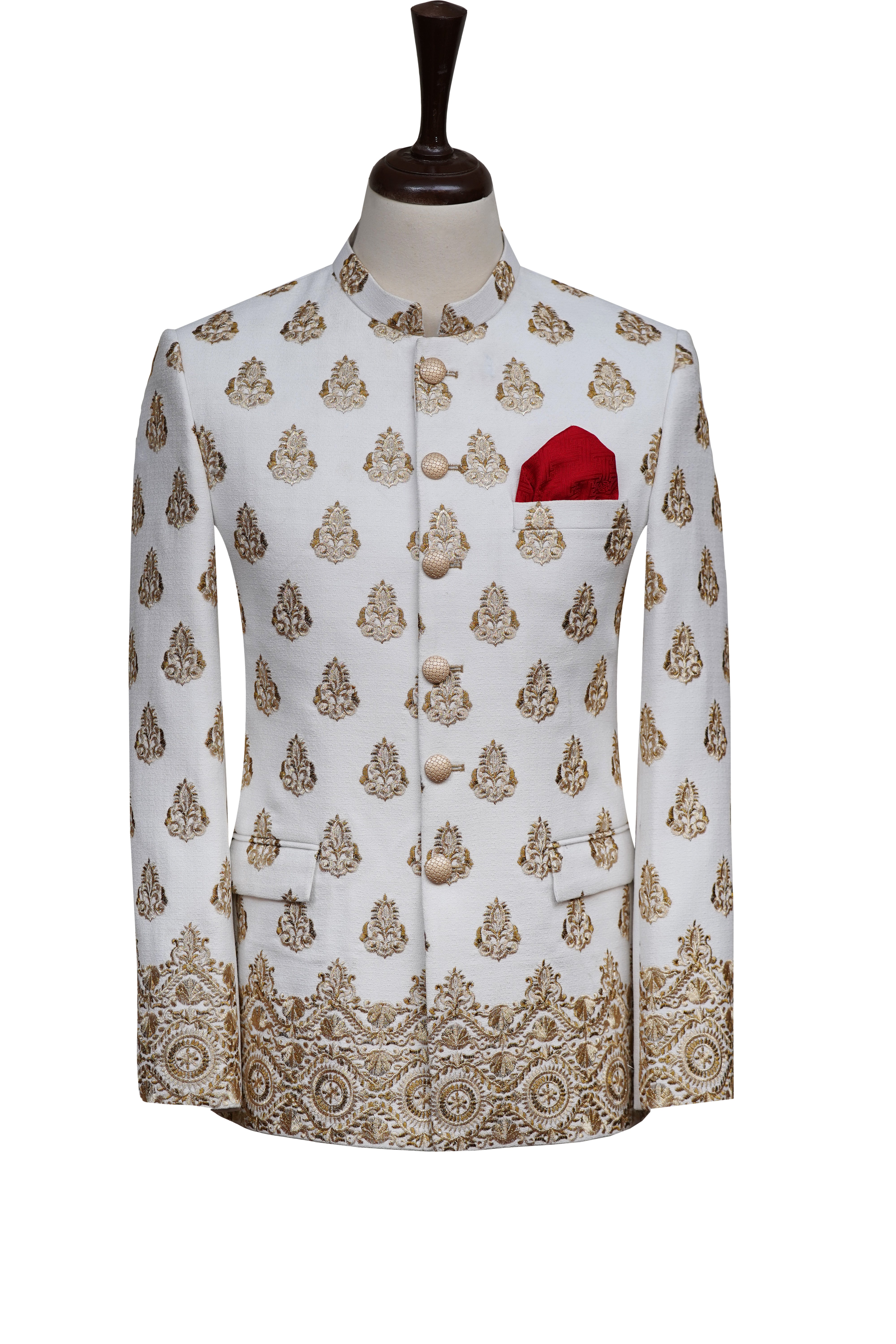 Graceful White Golden Prince Coat White Gold