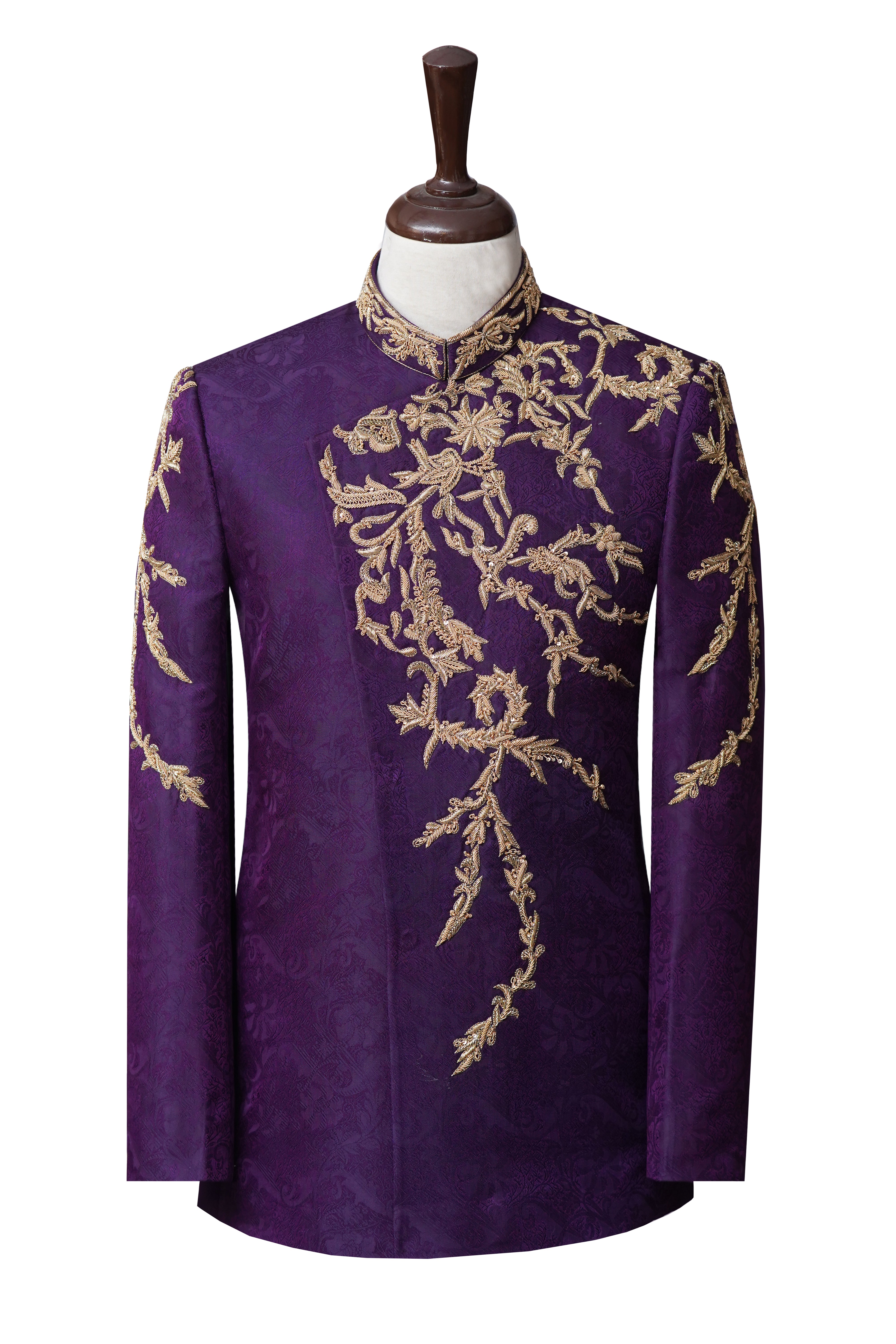 Purple Angrakha Weeding Prince Coat Purple