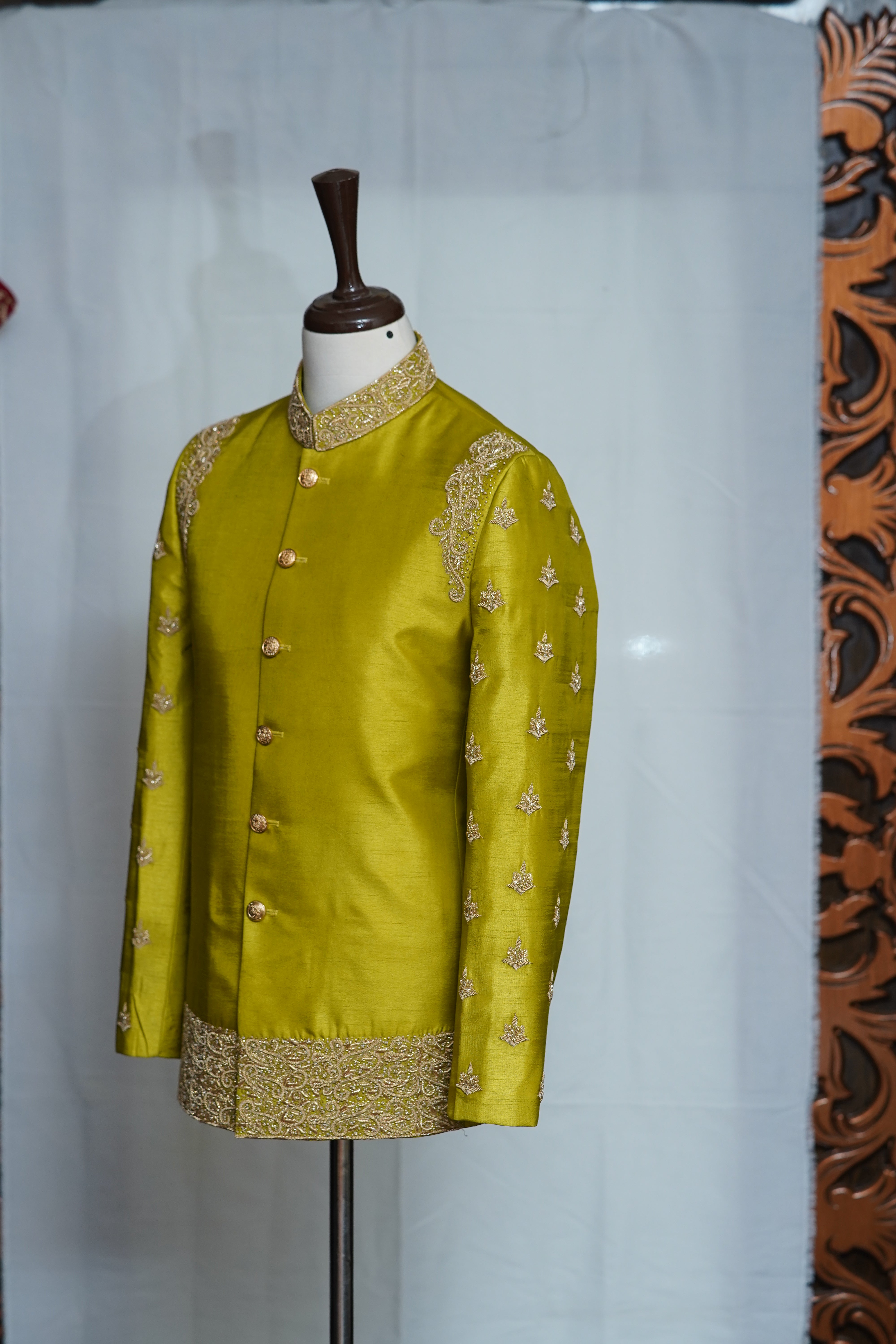 Lime Green & Golden Prince Coat Pastel Lime Green