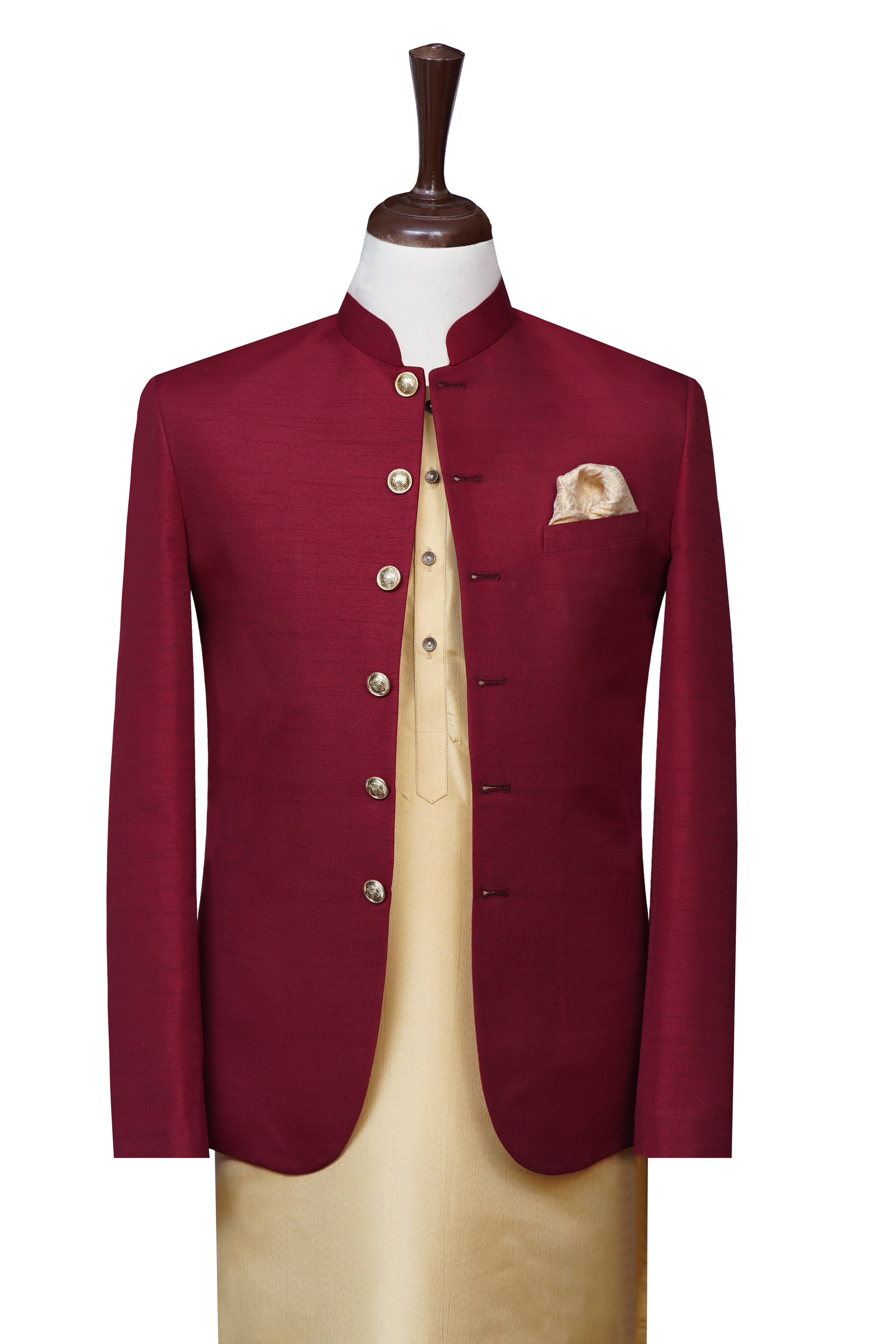 Simple Basic  Maroon Prince Coat Maroon