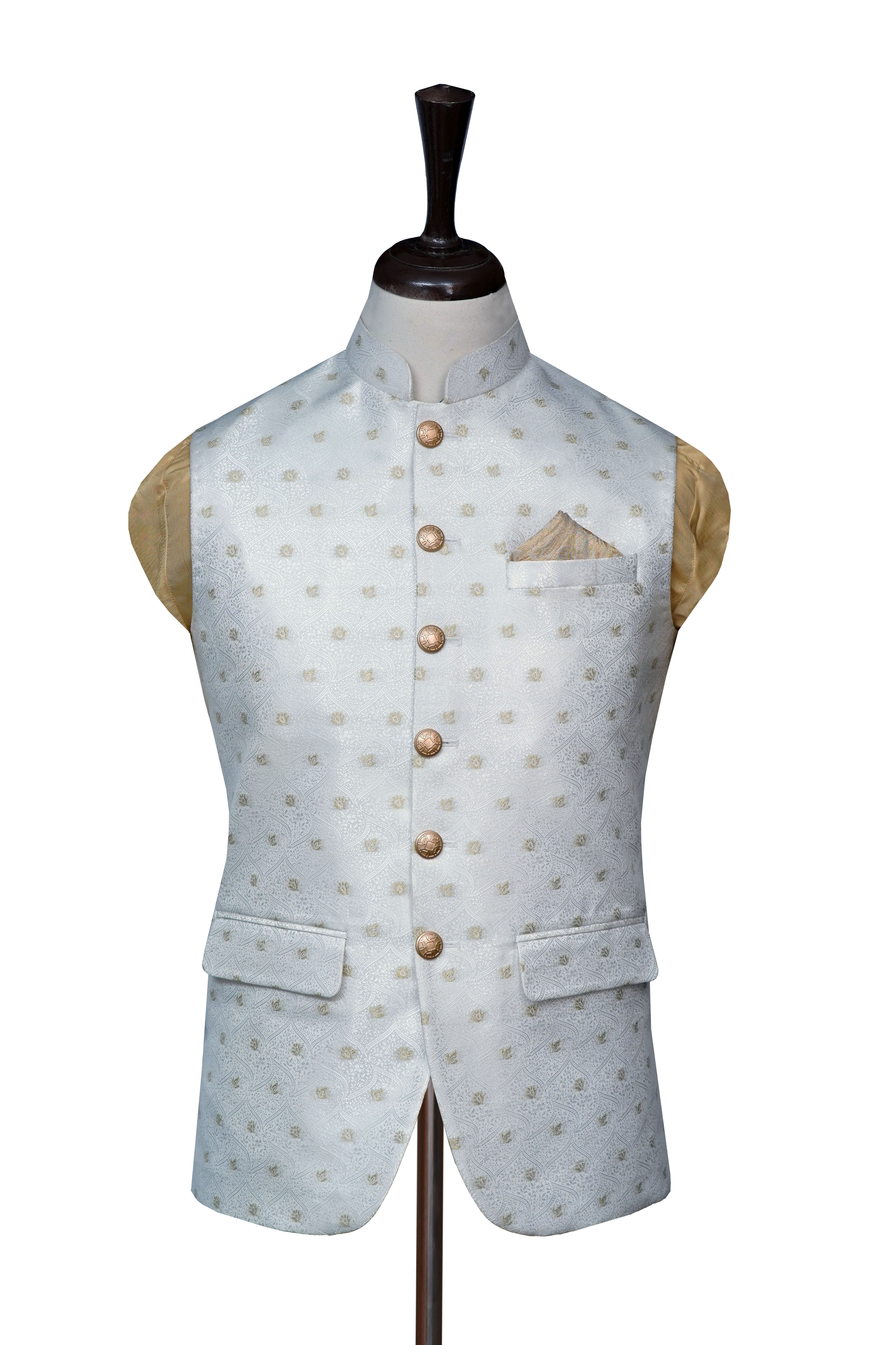 Ivory Off White Basic Waistcoat	Ivory White