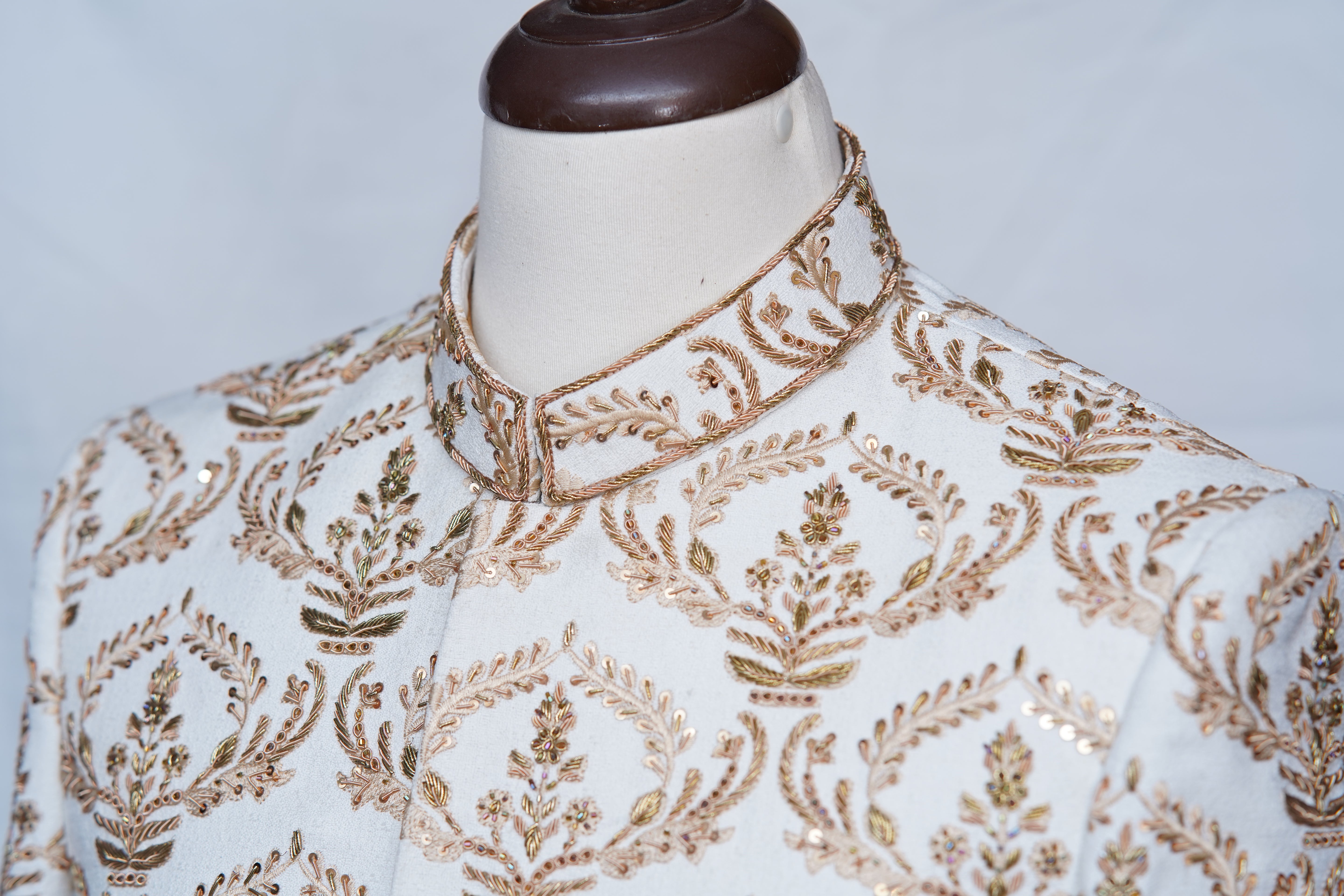 Royal Groom Ivory White Golden Prince Coat Ivory White Gold