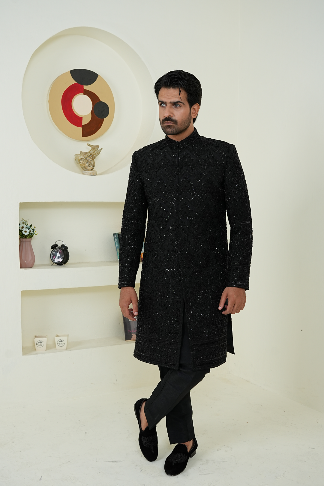 Black Story Design Luxury Sherwani