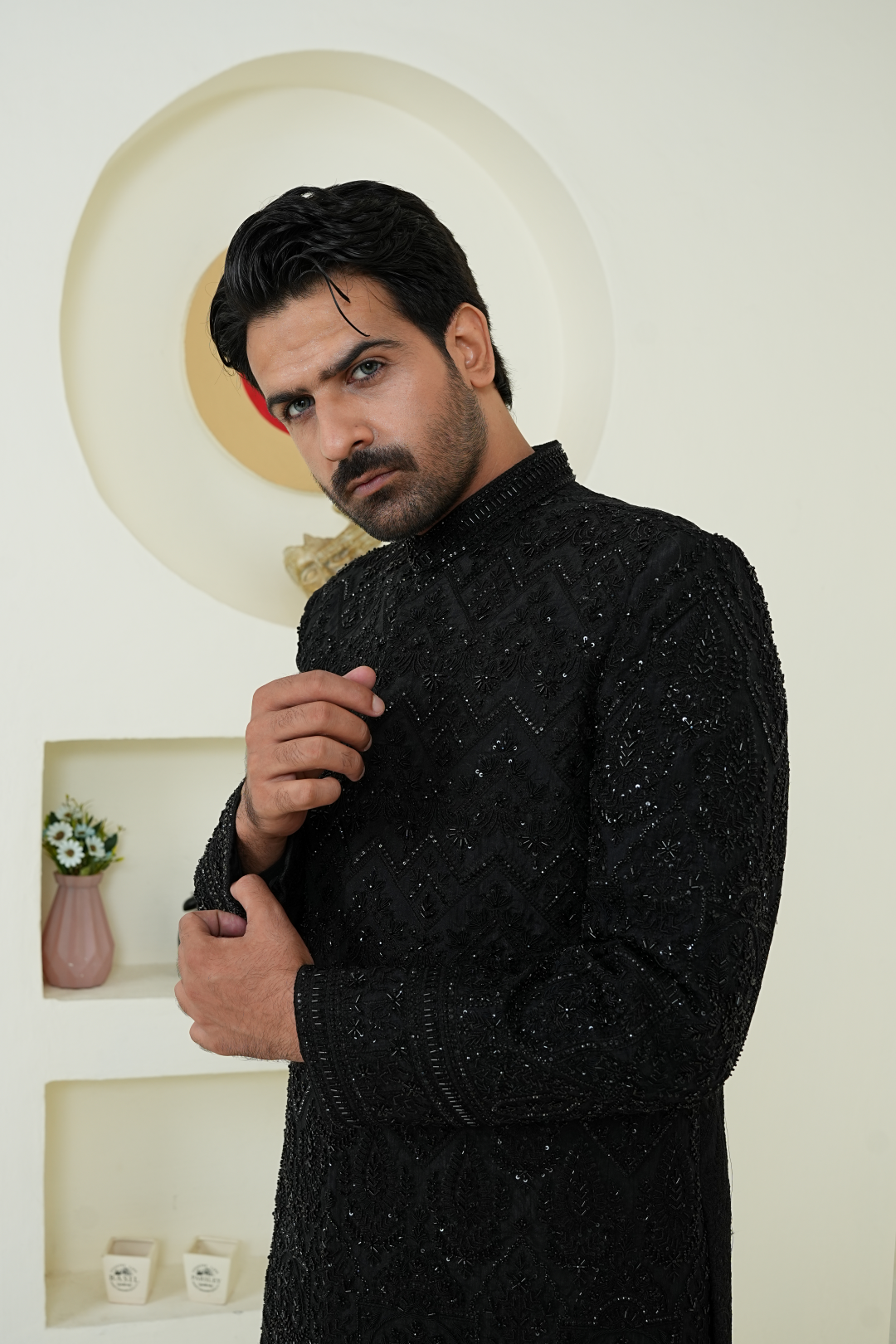 Black Story Design Luxury Sherwani