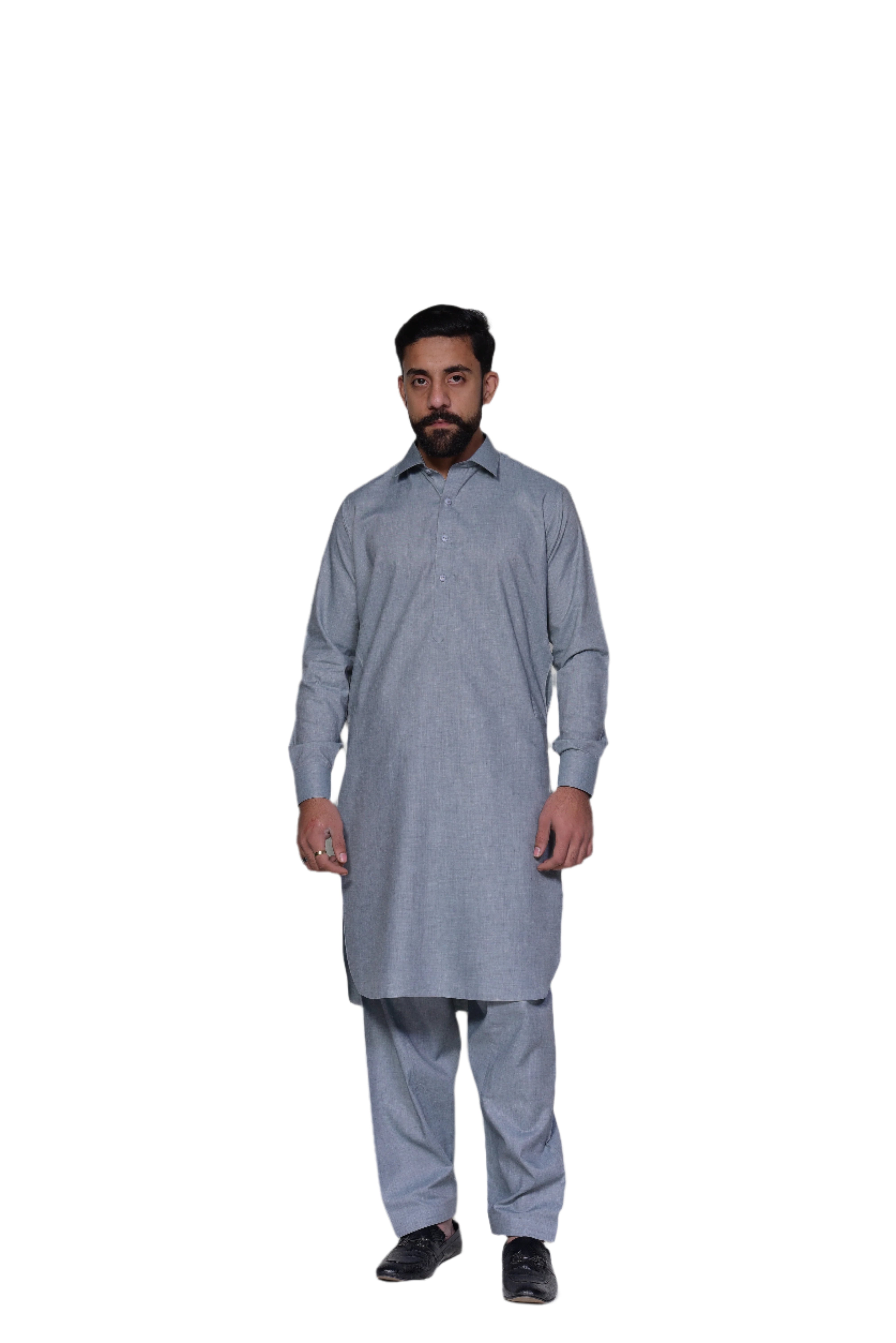 Blended Designer WnW Ash Grey Kameez Shalwar Ash Grey