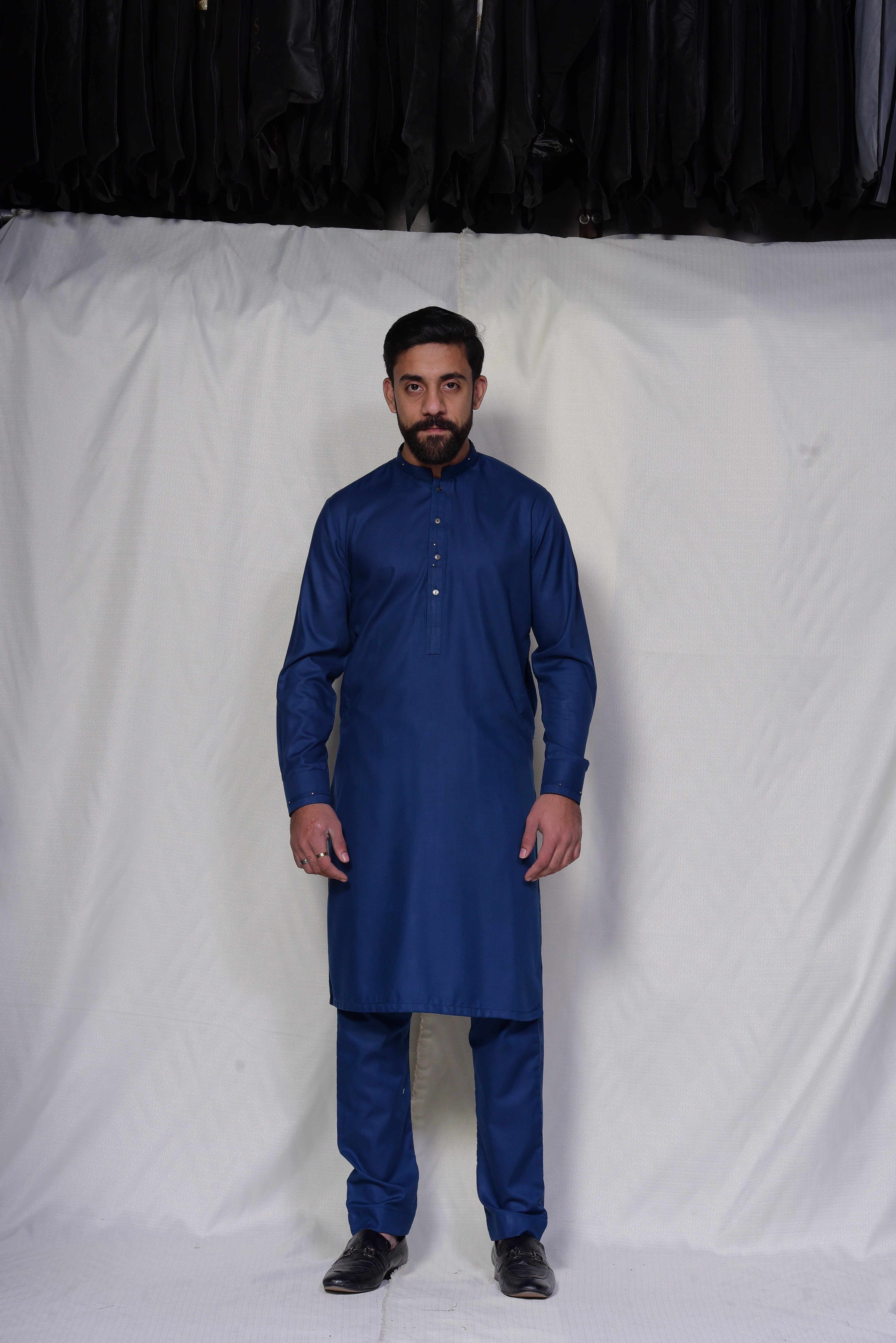 Blended Designer WnW Zinq Blue Kurta Pajama Zinq Blue