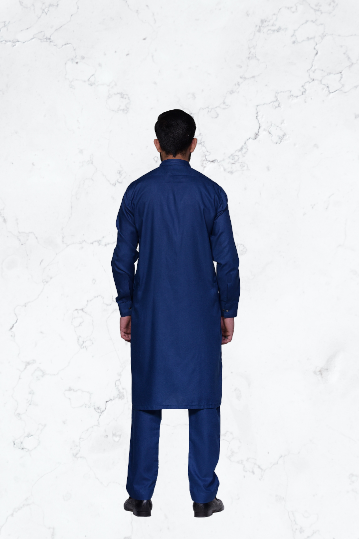 Blended Designer WnW Zinq Blue Kurta Pajama Zinq Blue