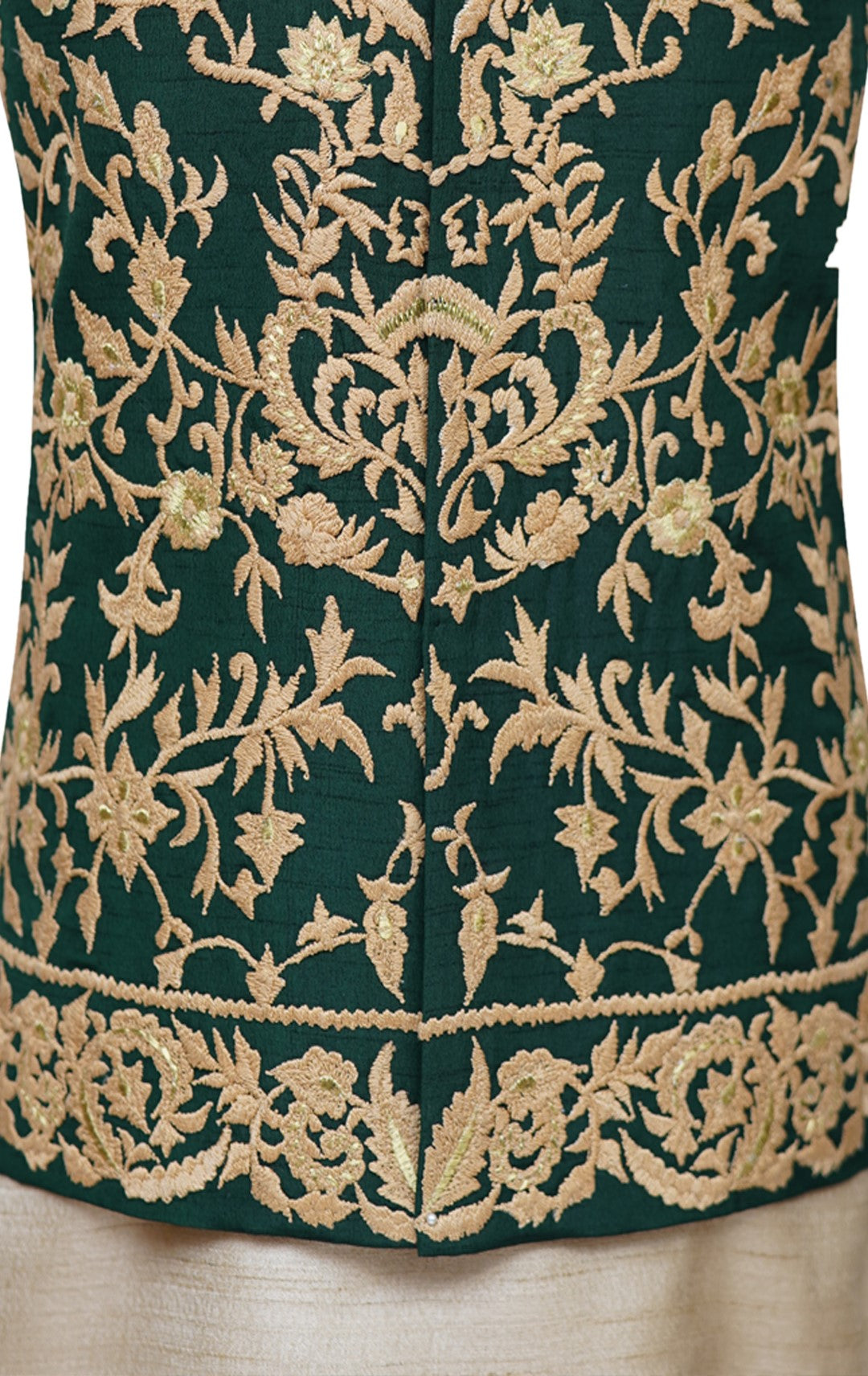 Bottle Green and Gold Waist Coat Bottle Green