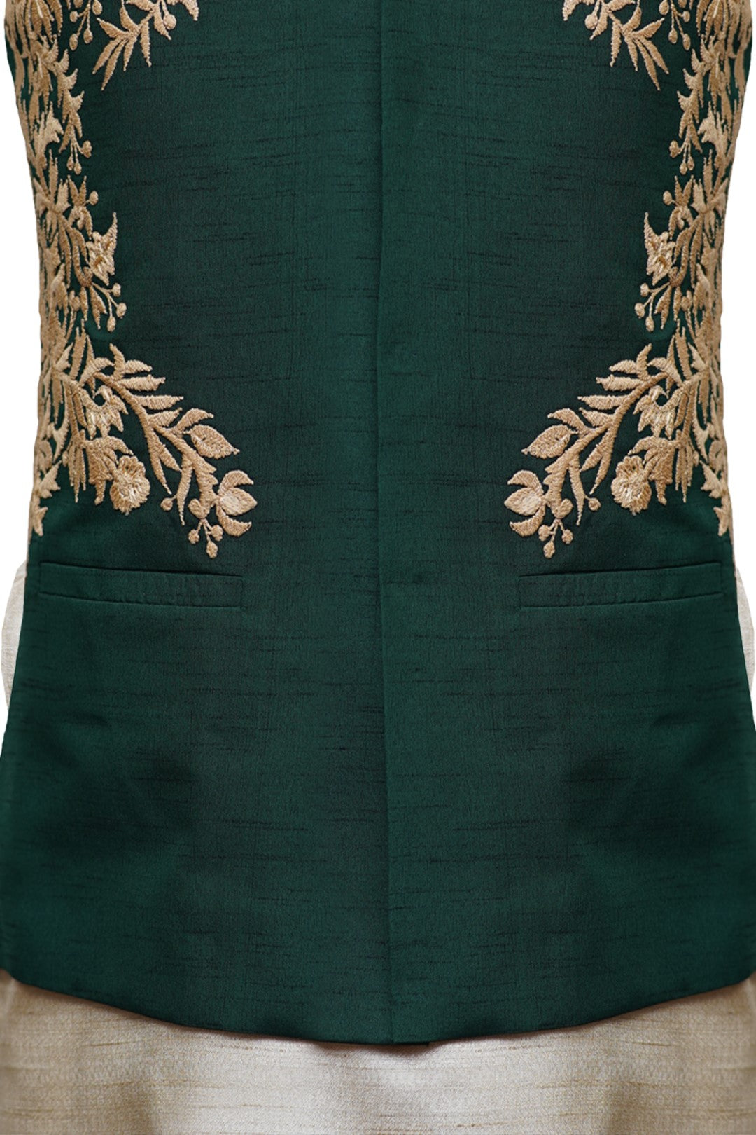 cccDeep Green and Gold Waist Coat	Deep Green