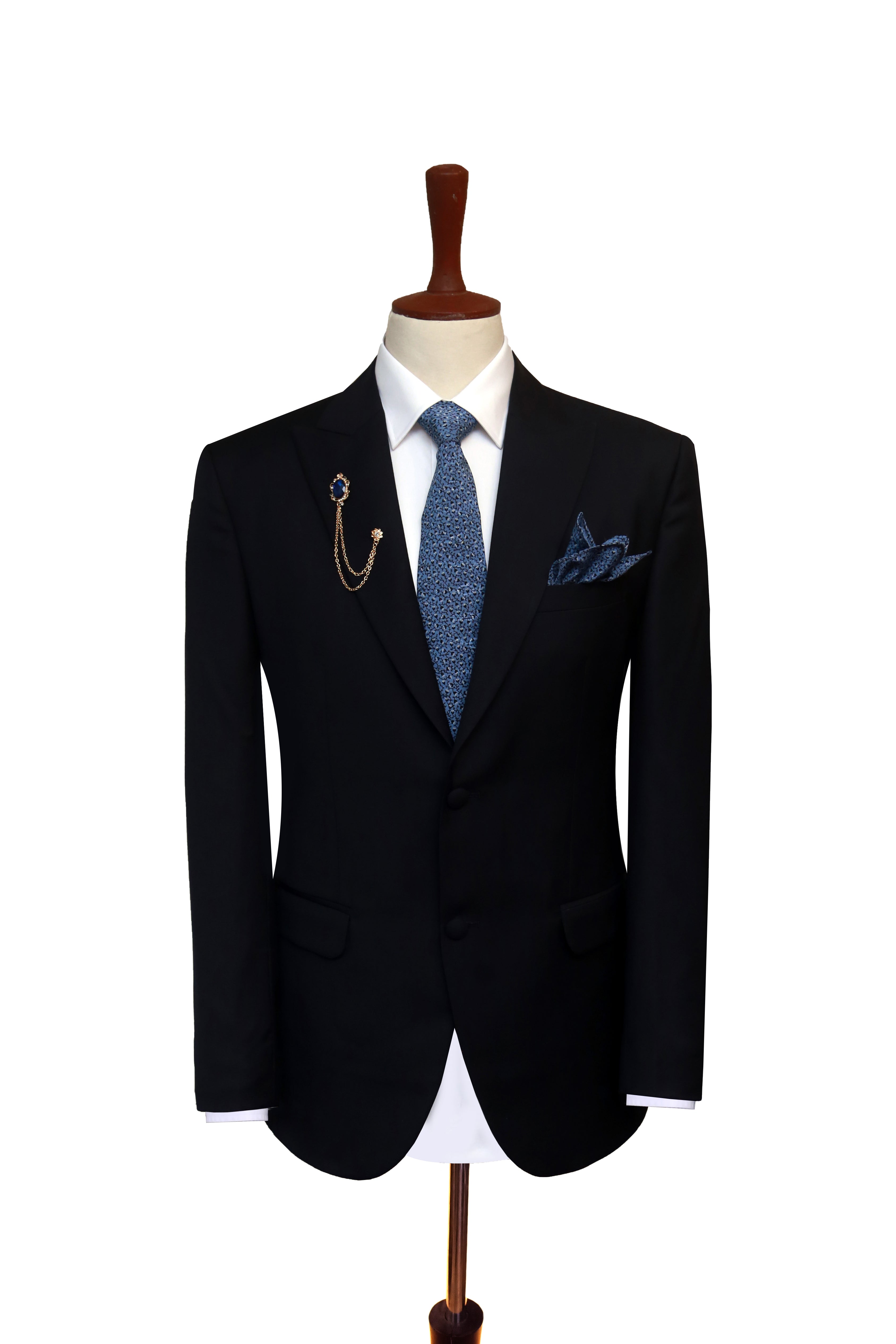 Luxurious Jet Black 2 Piece Suit