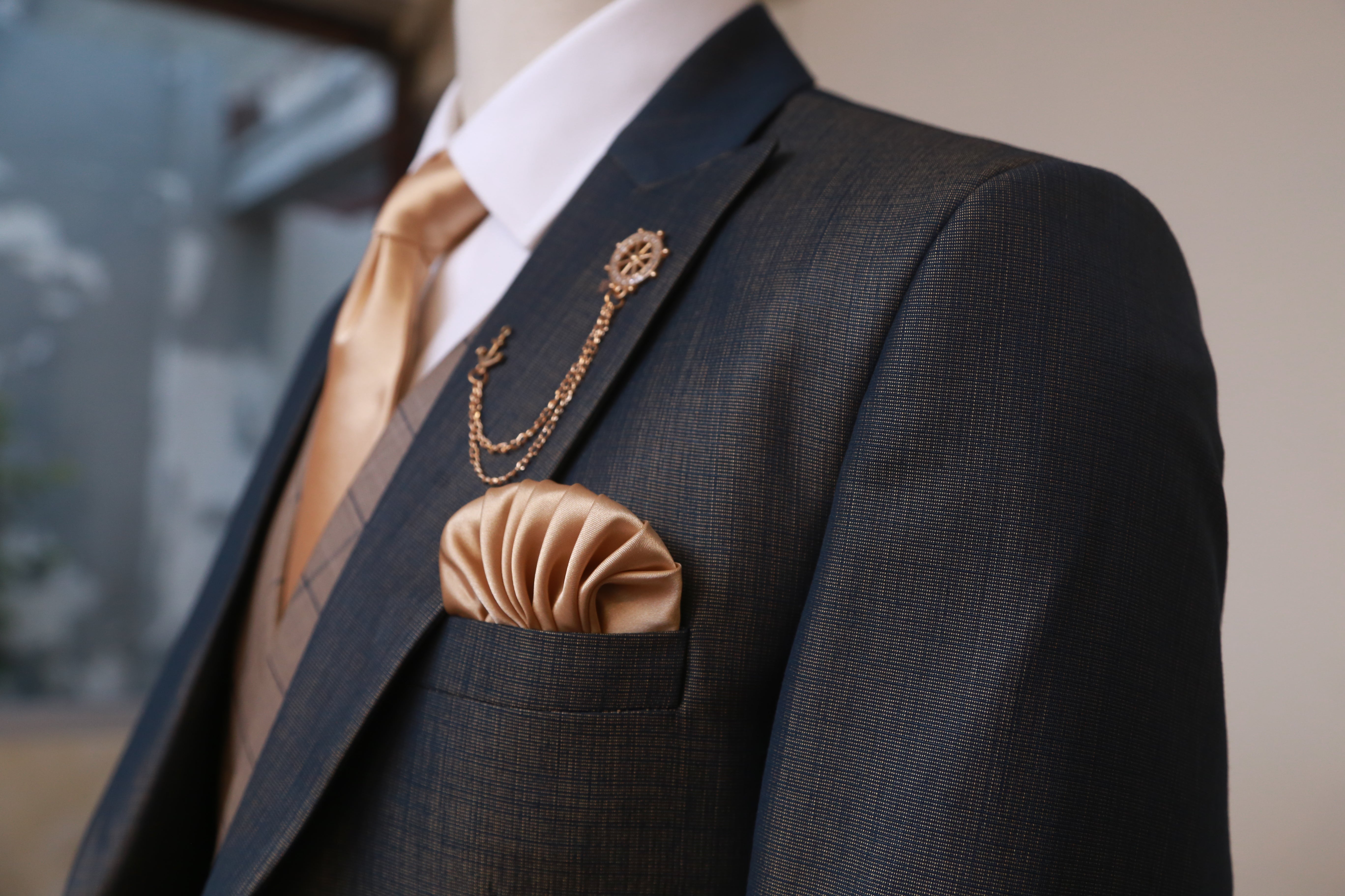 Elegant Brownish Green 3 Piece Suit