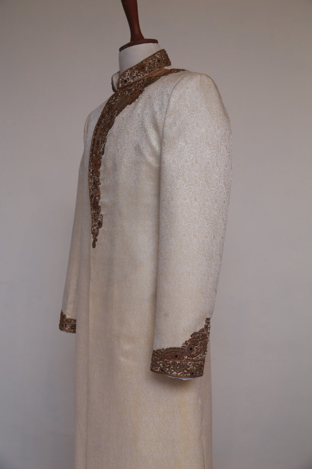 Royal Ivory Soft Gold Groom Sherwani Ivory Soft Gold
